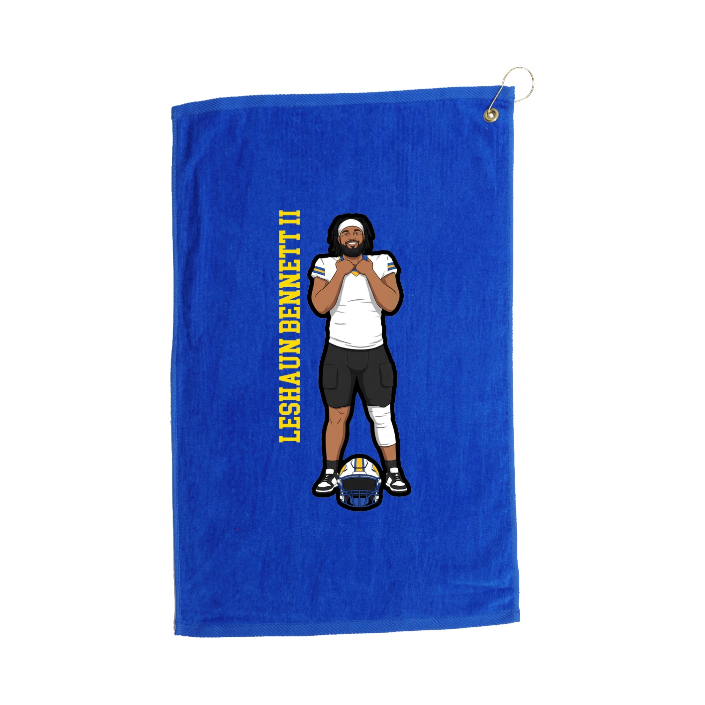 Golf Towel — Name Vertical in Royal