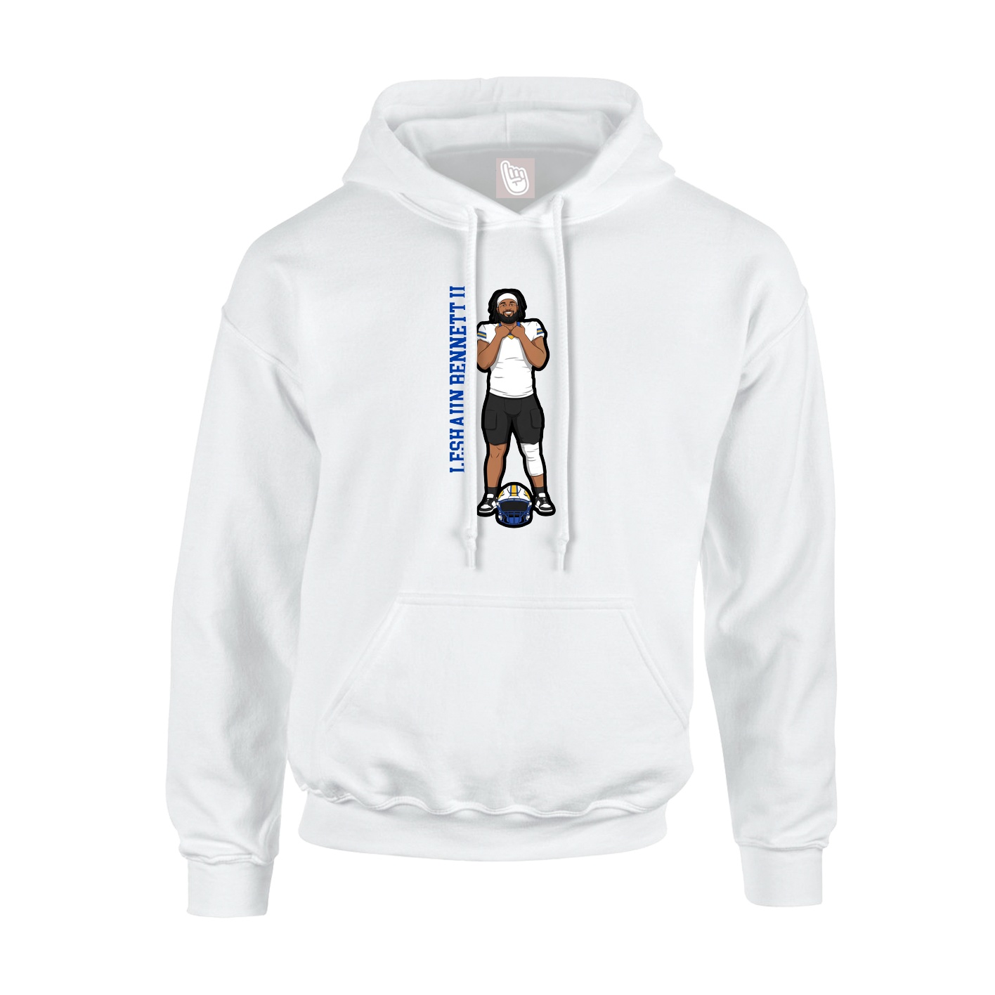Youth Hoodie — Name Vertical in White