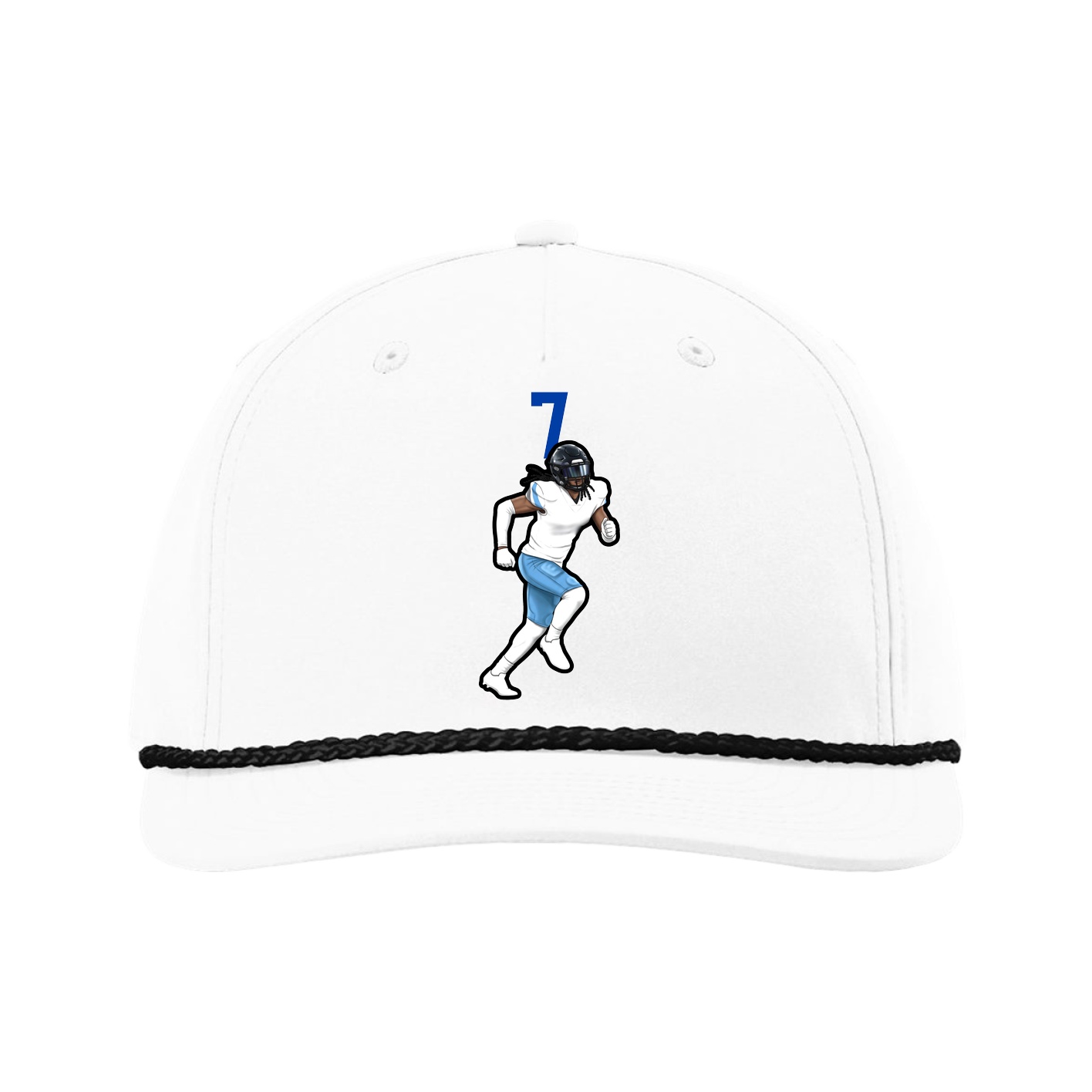 Five-Panel Classic Rope Cap — Number Top in White