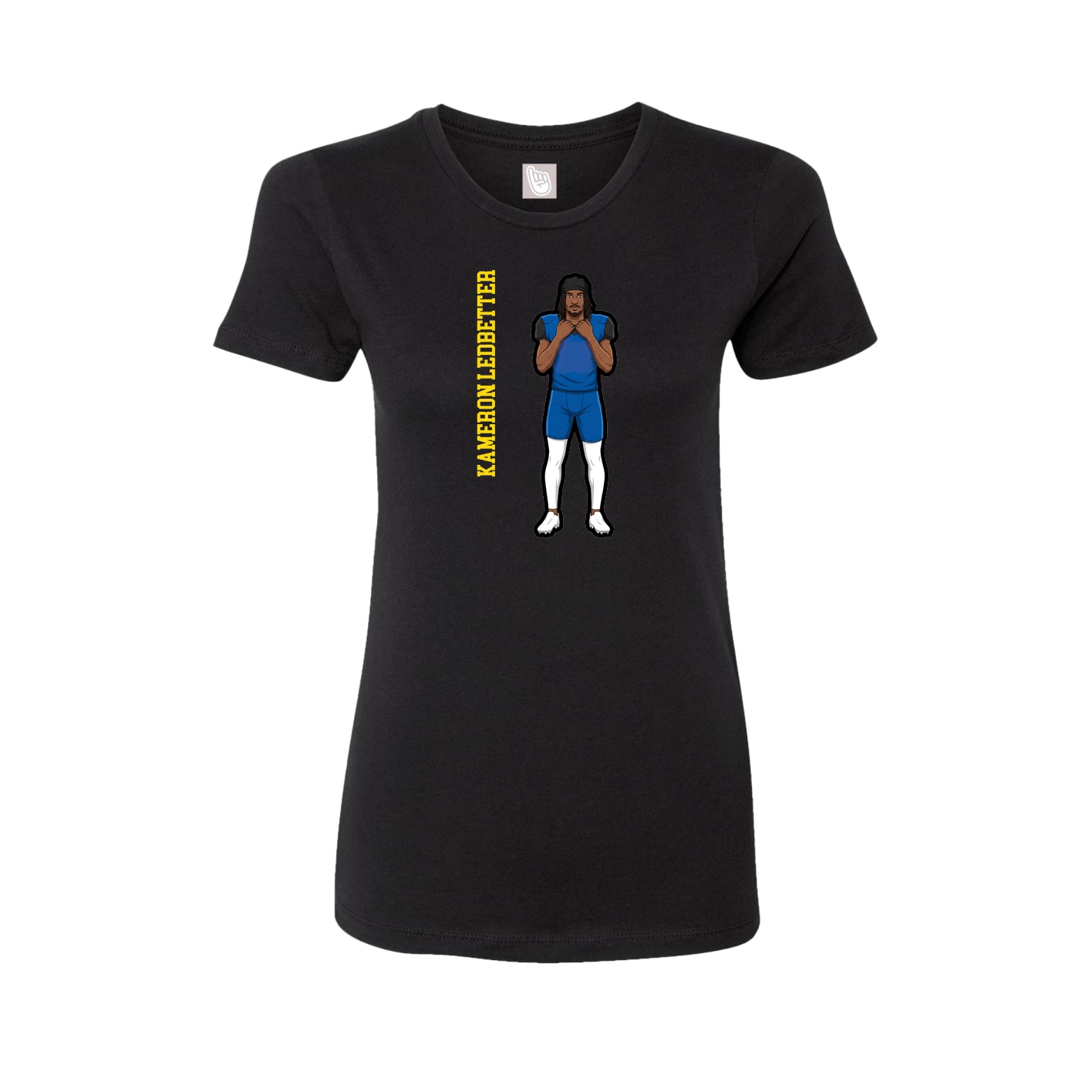 Fitted Women's Tee — Name Vertical in Black