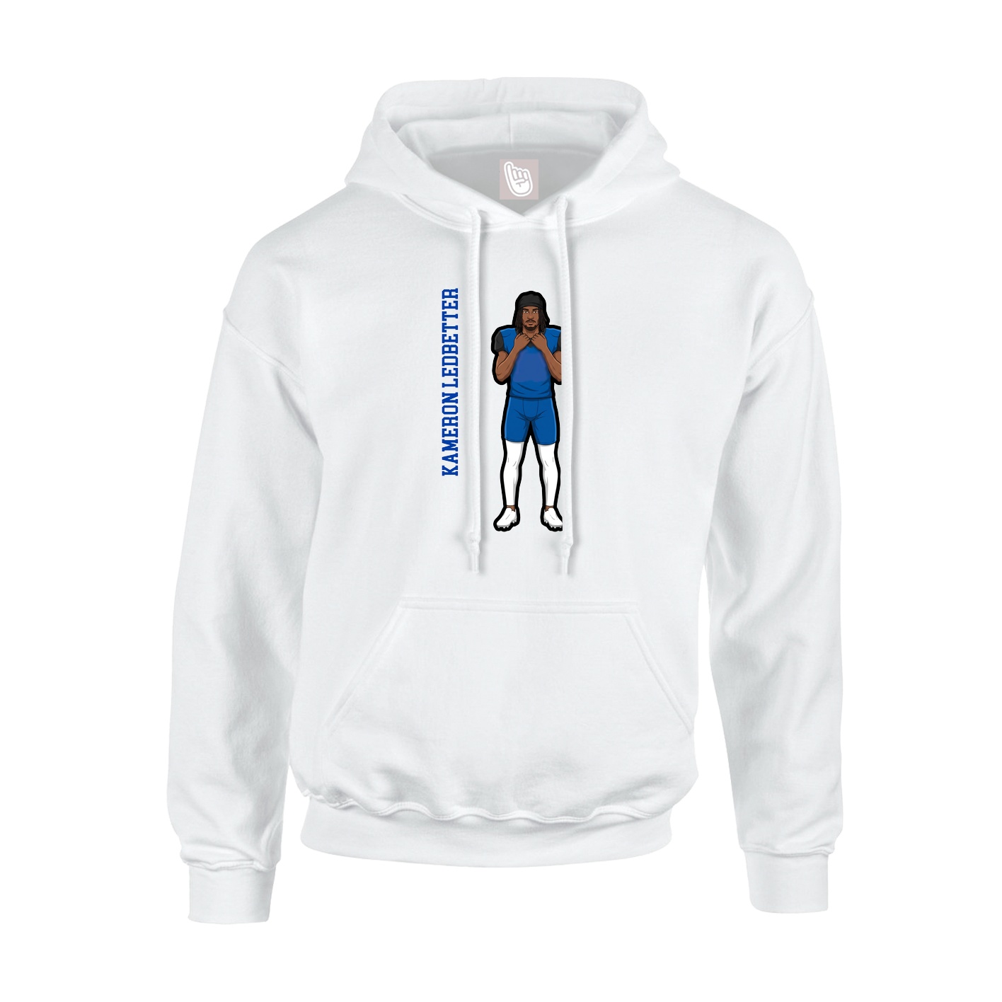 Hoodie — Name Vertical in White