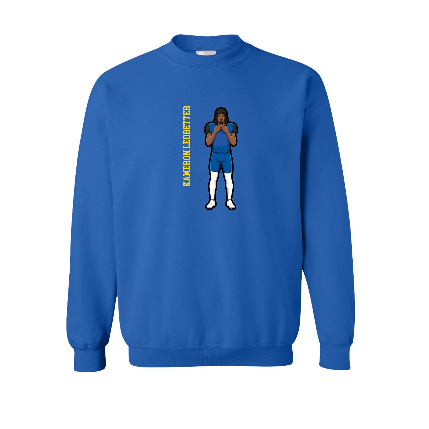 Fleece Crew — Name Vertical in Royal