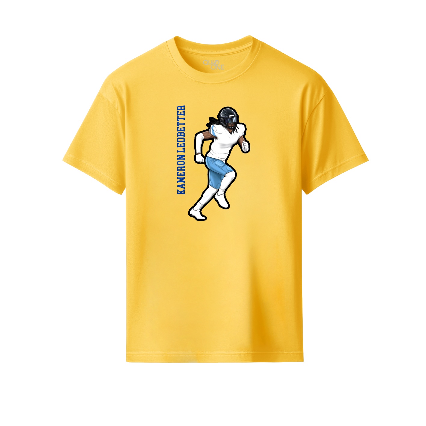 Youth Tee — Name Vertical in Yellow