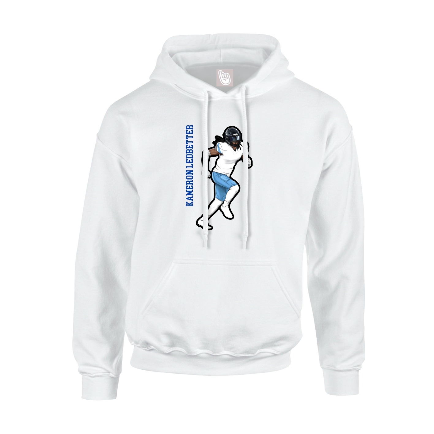 Youth Hoodie — Name Vertical in White