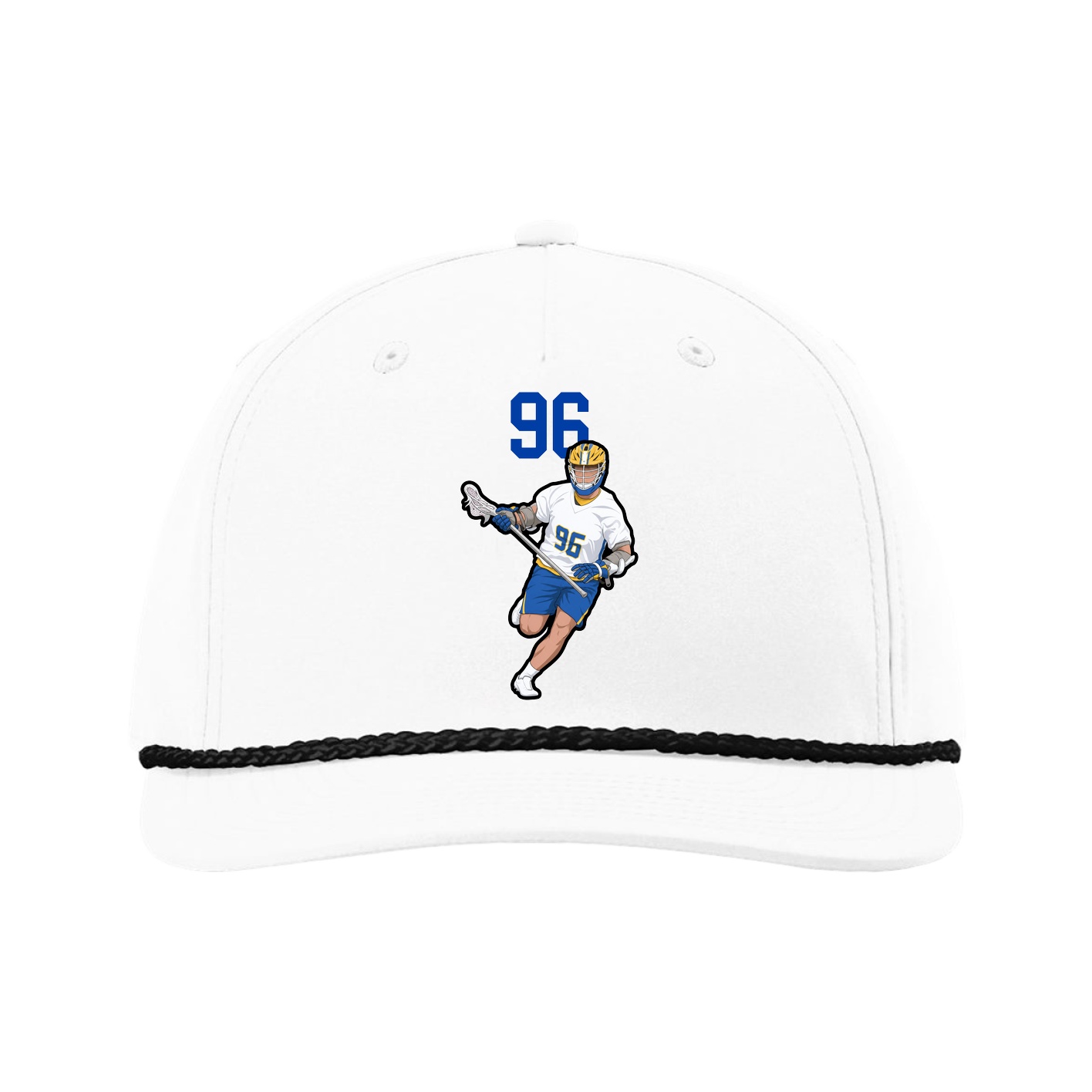 Five-Panel Classic Rope Cap — Number Top in White