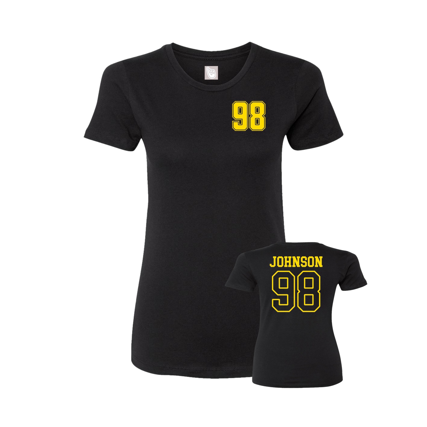 Fitted Women's Tee — Chest Back in Black