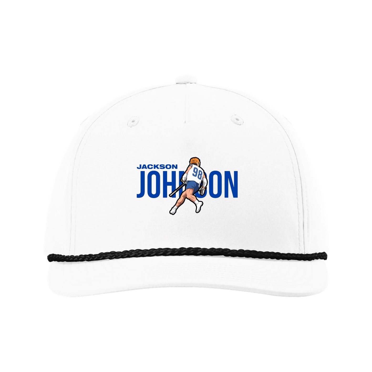 Five-Panel Classic Rope Cap — Player Name in White