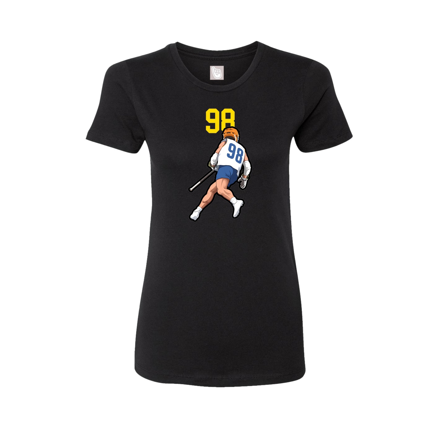 Fitted Women's Tee — Number Top in Black