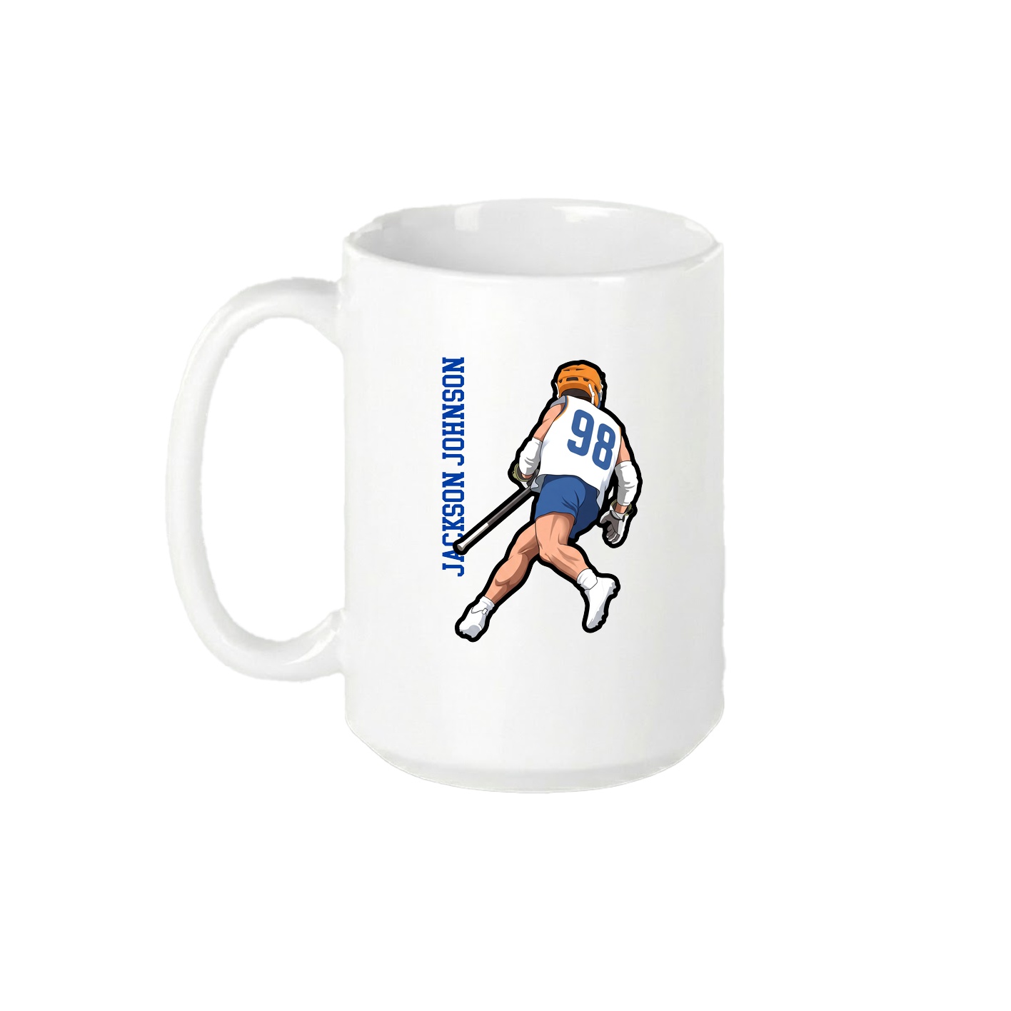 15oz Coffee Mug — Name Vertical in White