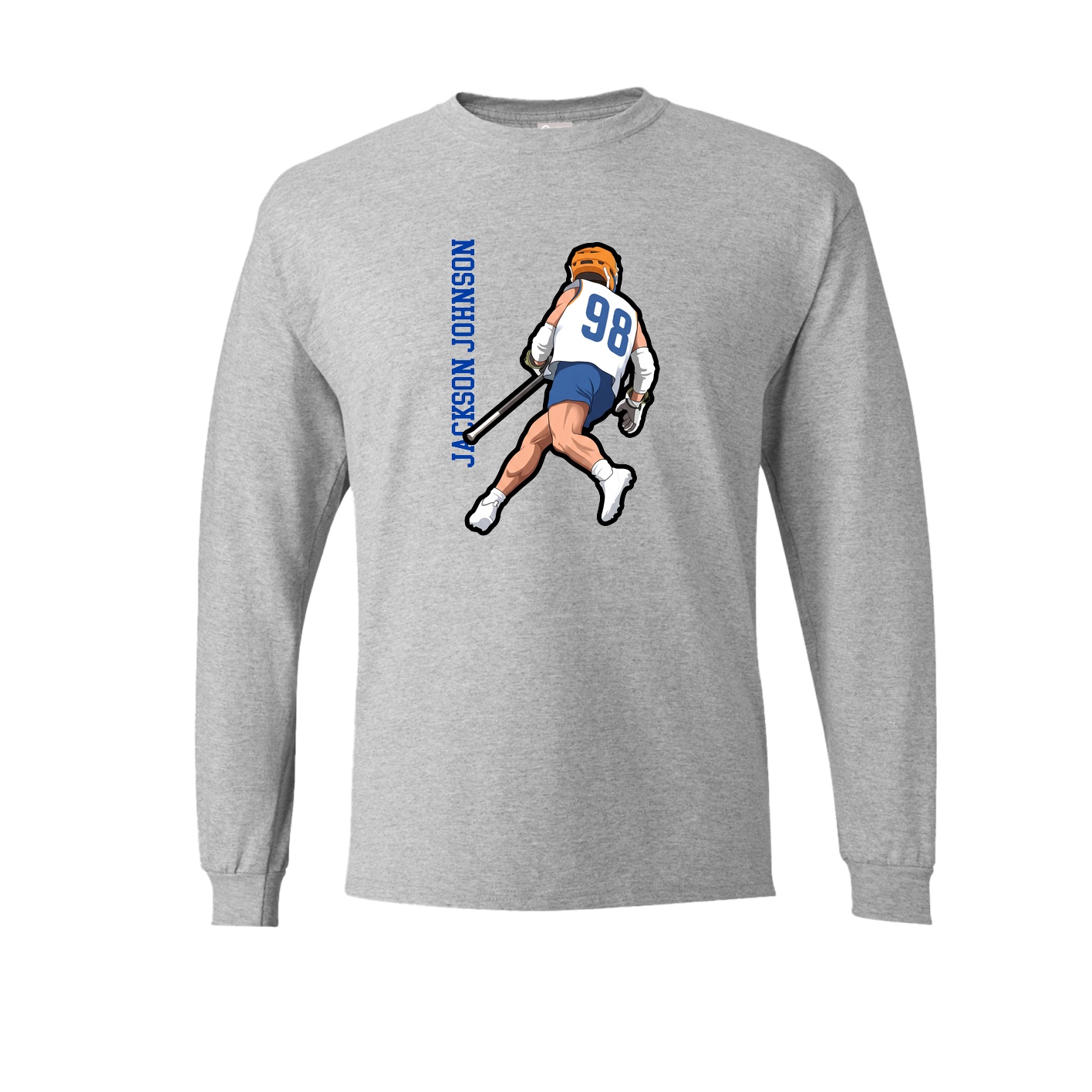 Long Sleeve Tee — Name Vertical in Grey