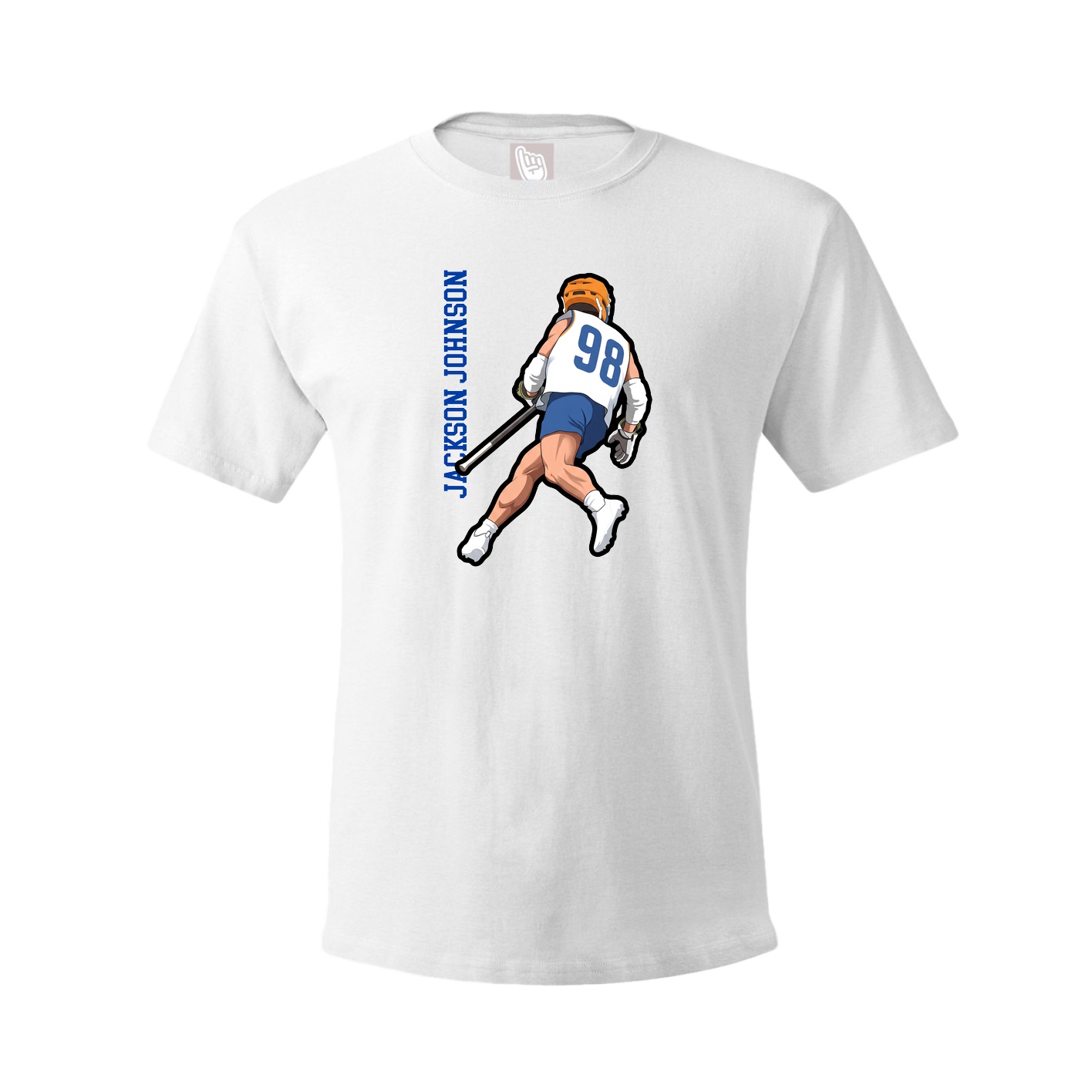 Youth Tee — Name Vertical in White