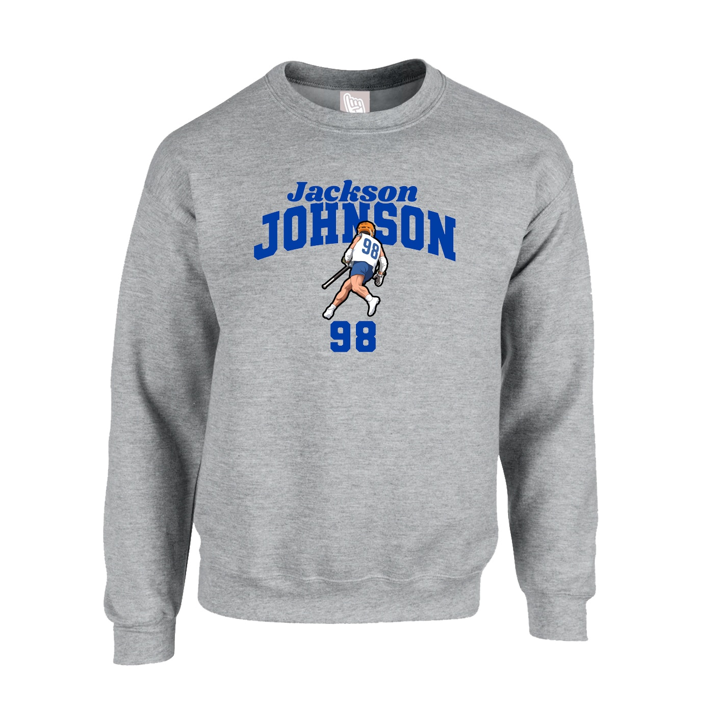 Fleece Crew — Signature Arch in Grey