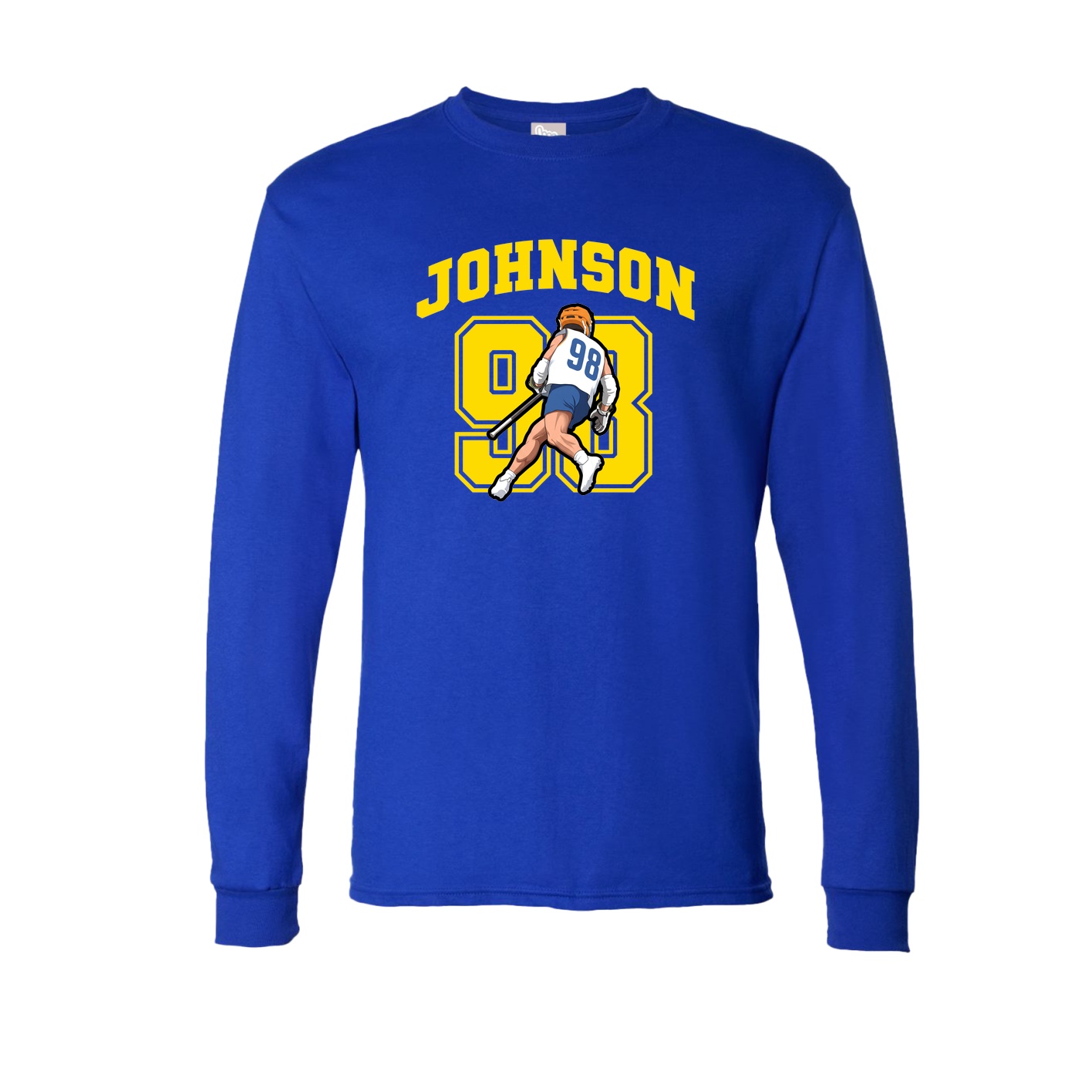 Long Sleeve Tee — Number in Royal