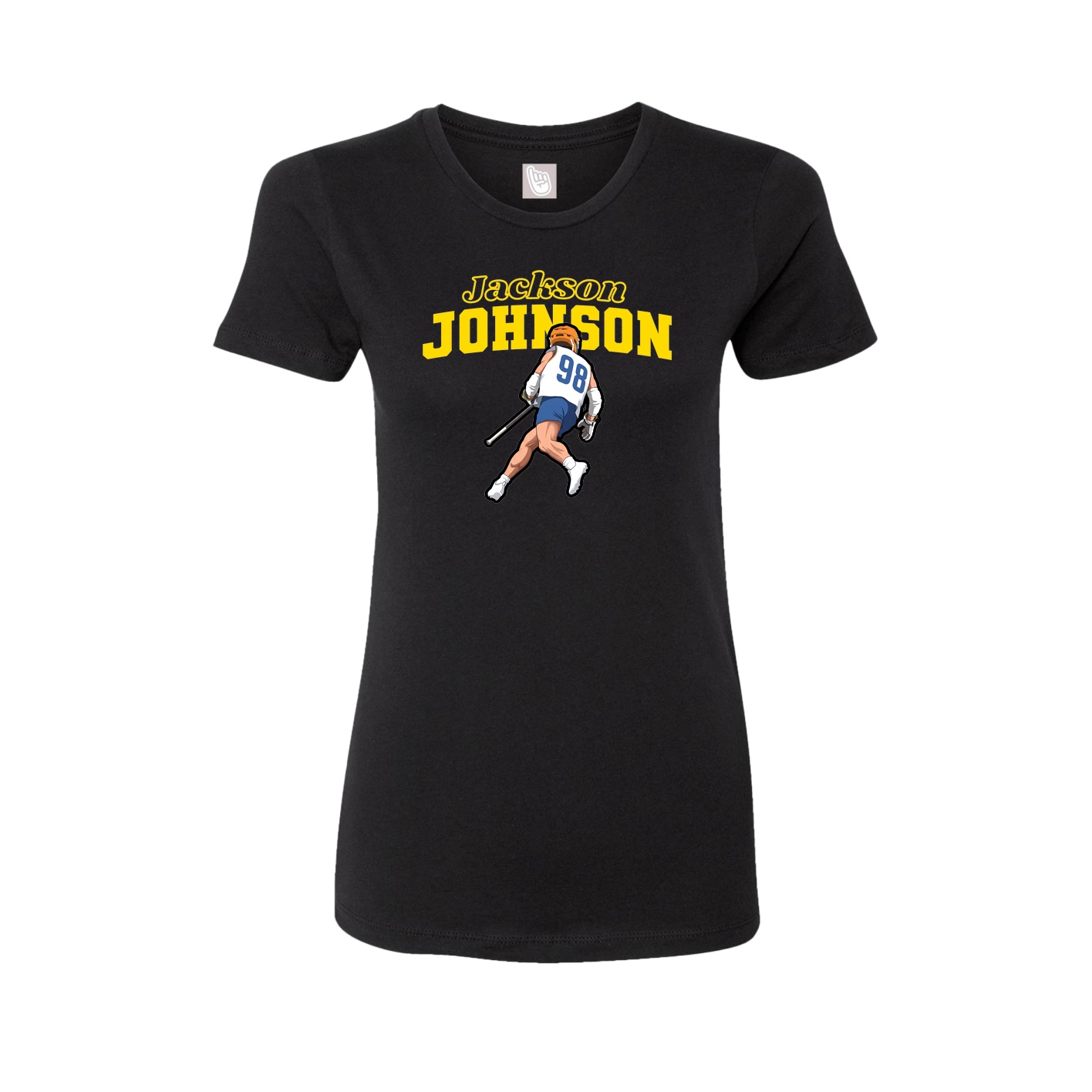Fitted Women's Tee — Name Arch in Black