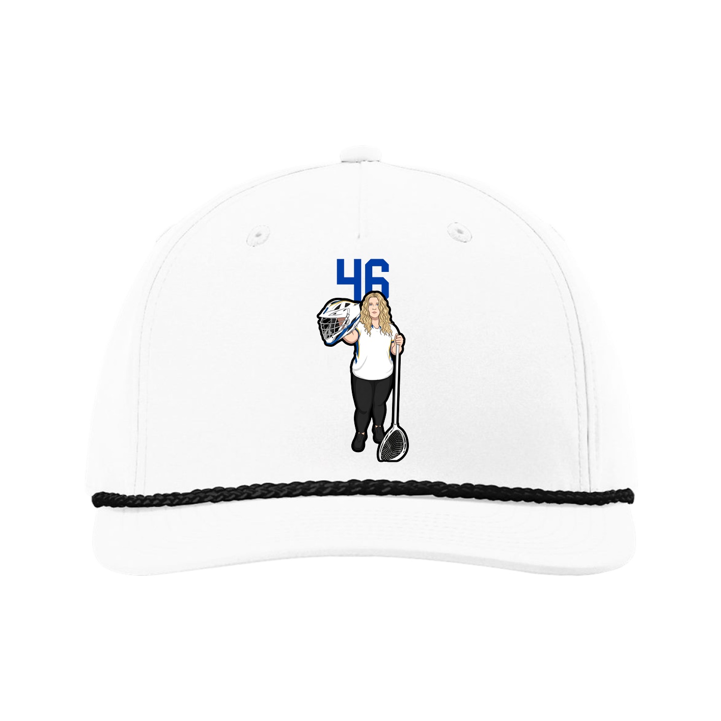 Five-Panel Classic Rope Cap — Number Top in White