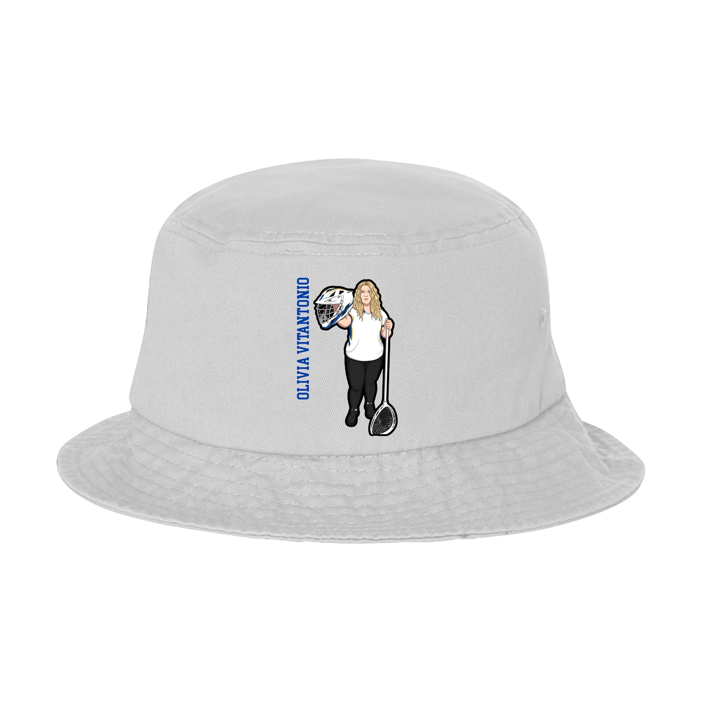 Bucket Cap — Name Vertical in White