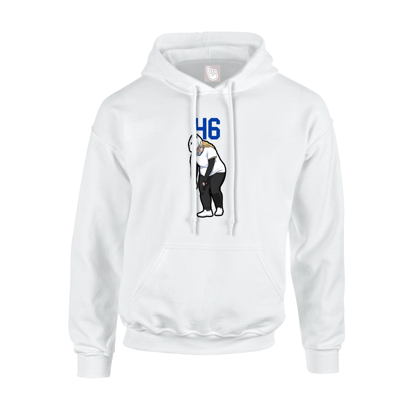 Youth Hoodie — Number Top in White