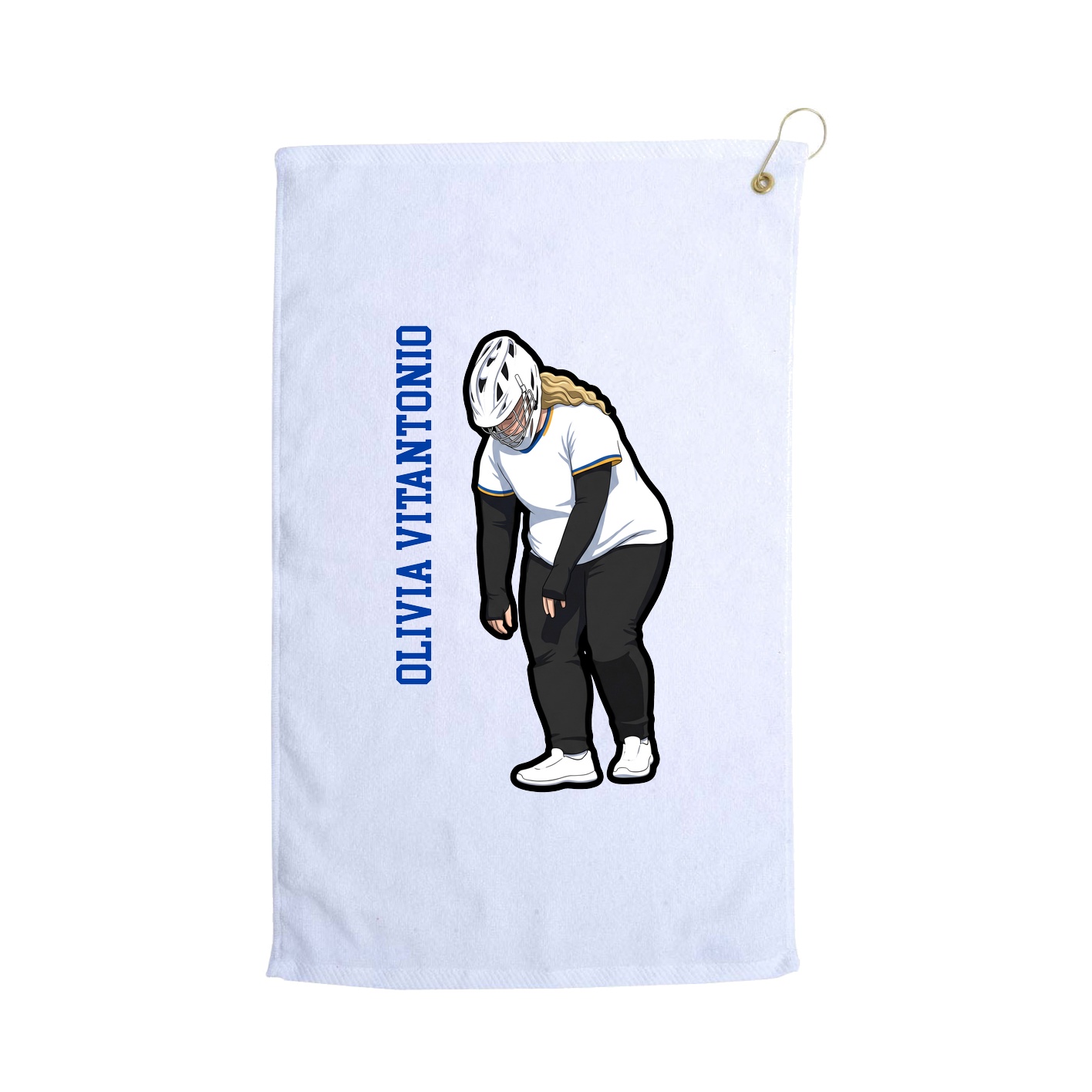 Golf Towel — Name Vertical in White