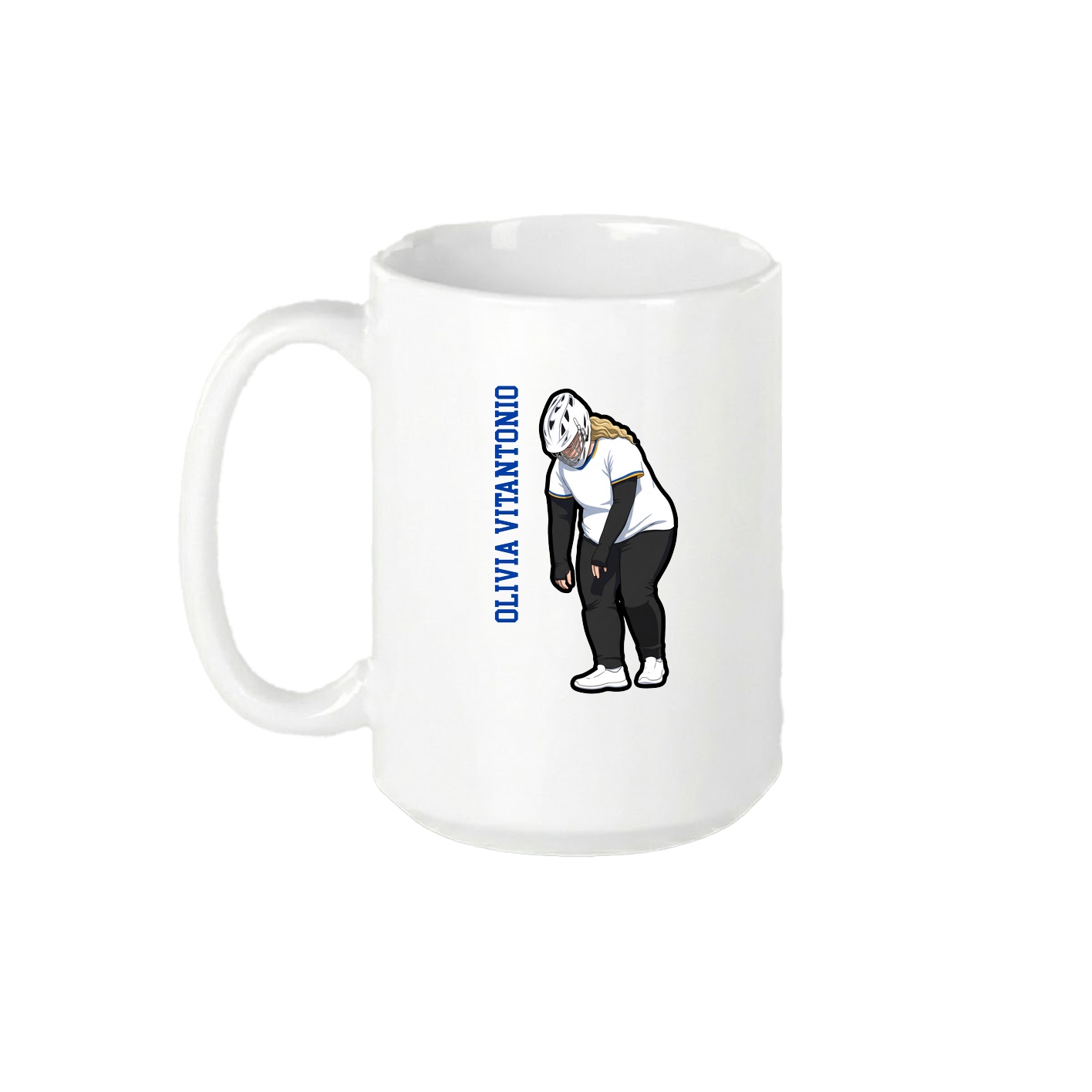 15oz Coffee Mug — Name Vertical in White
