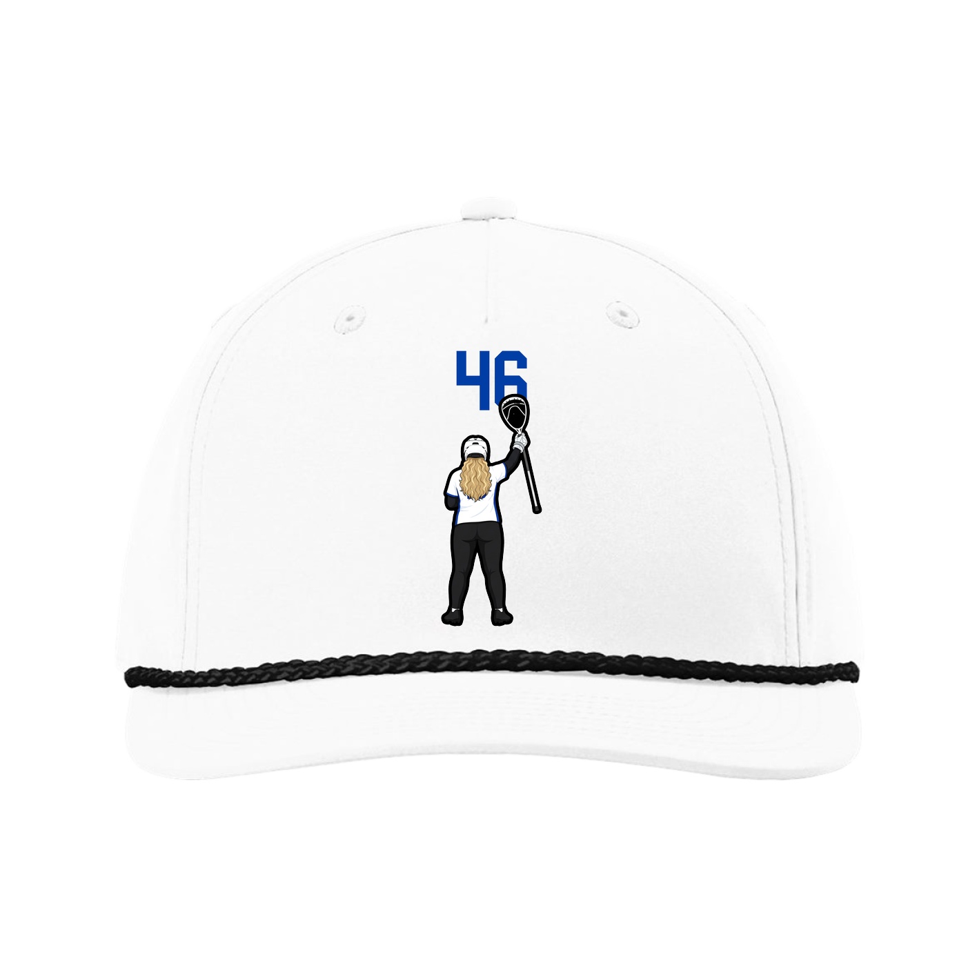 Five-Panel Classic Rope Cap — Number Top in White