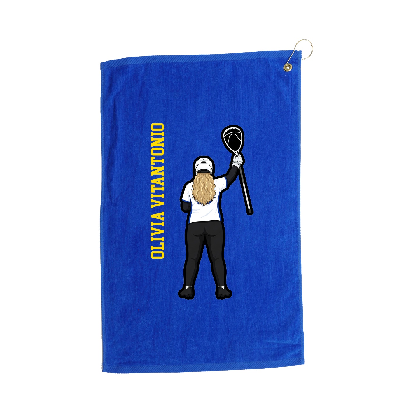 Golf Towel — Name Vertical in Royal