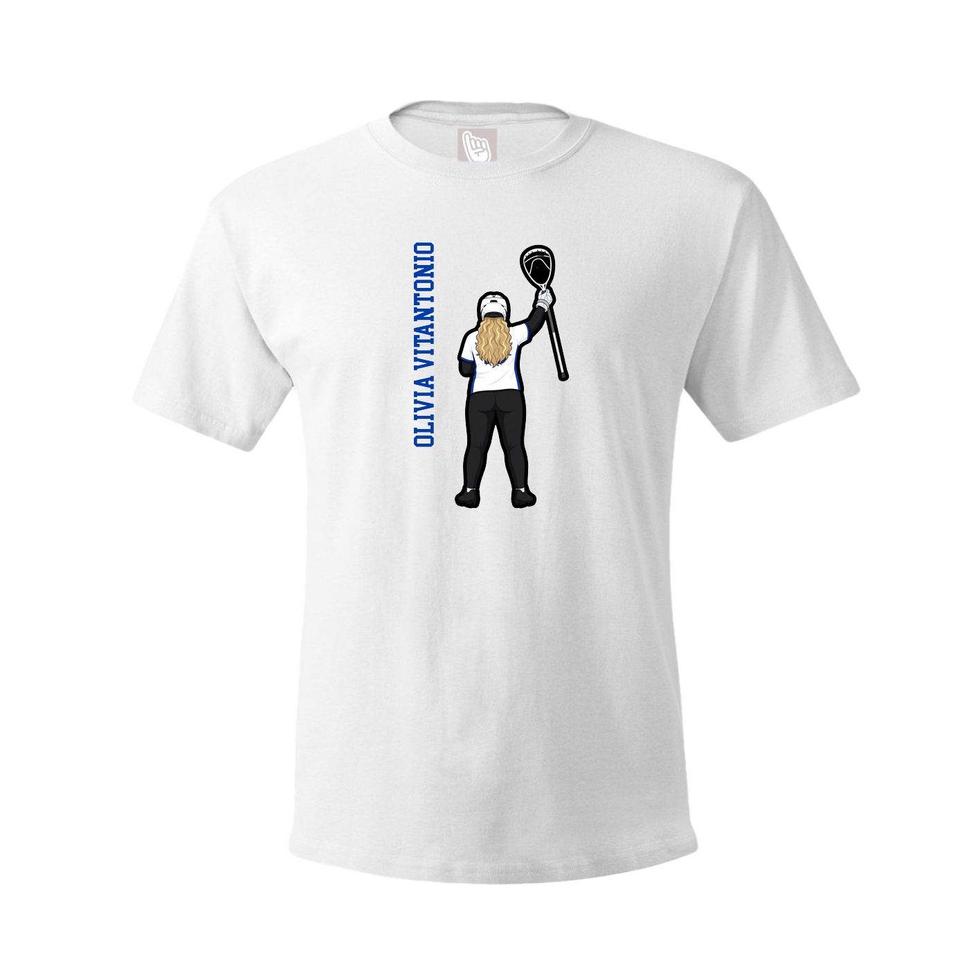 Youth Tee — Name Vertical in White