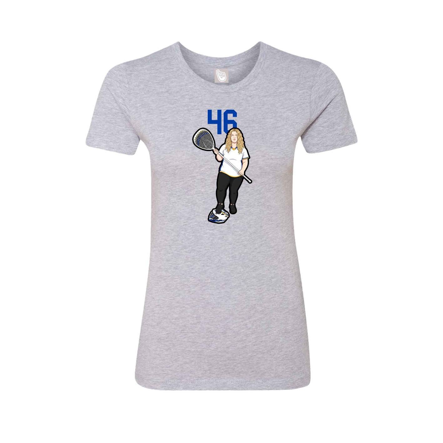 Fitted Women's Tee — Number Top in Grey