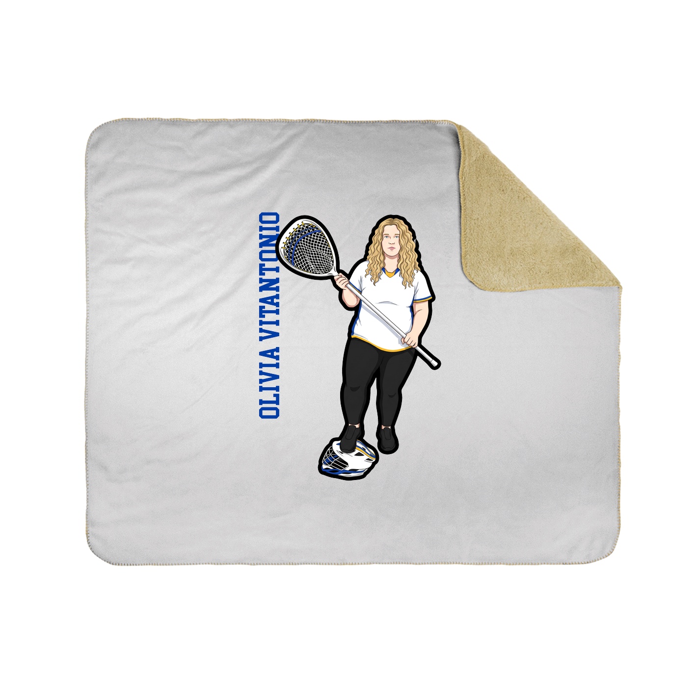 Throw Blanket — Name Vertical in White
