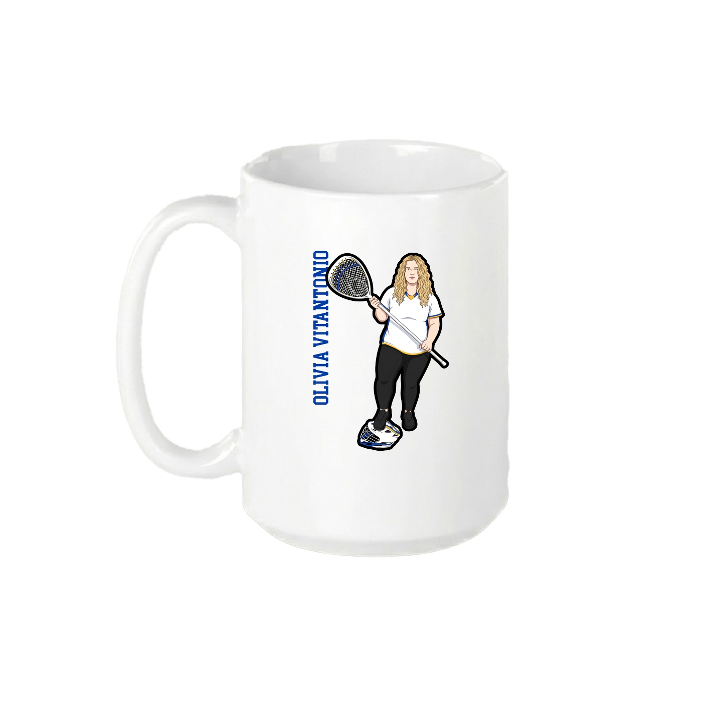 15oz Coffee Mug — Name Vertical in White