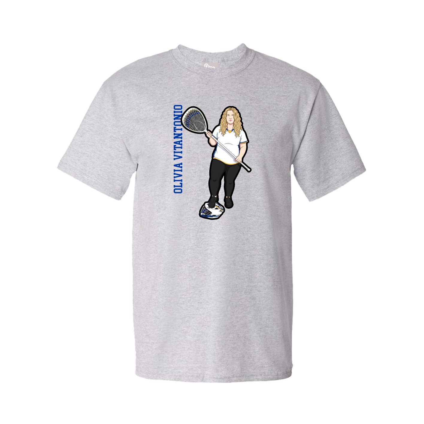 Tee — Name Vertical in Grey