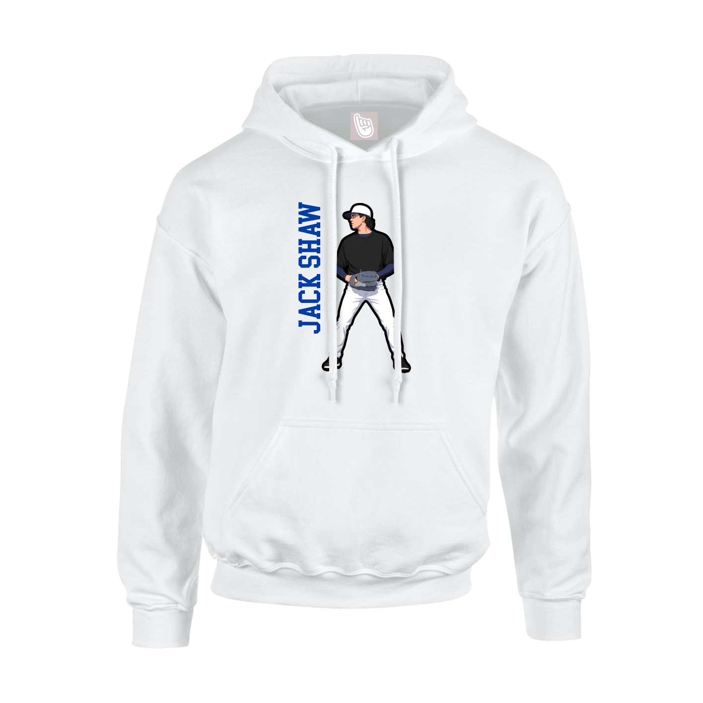 Youth Hoodie — Name Vertical in White
