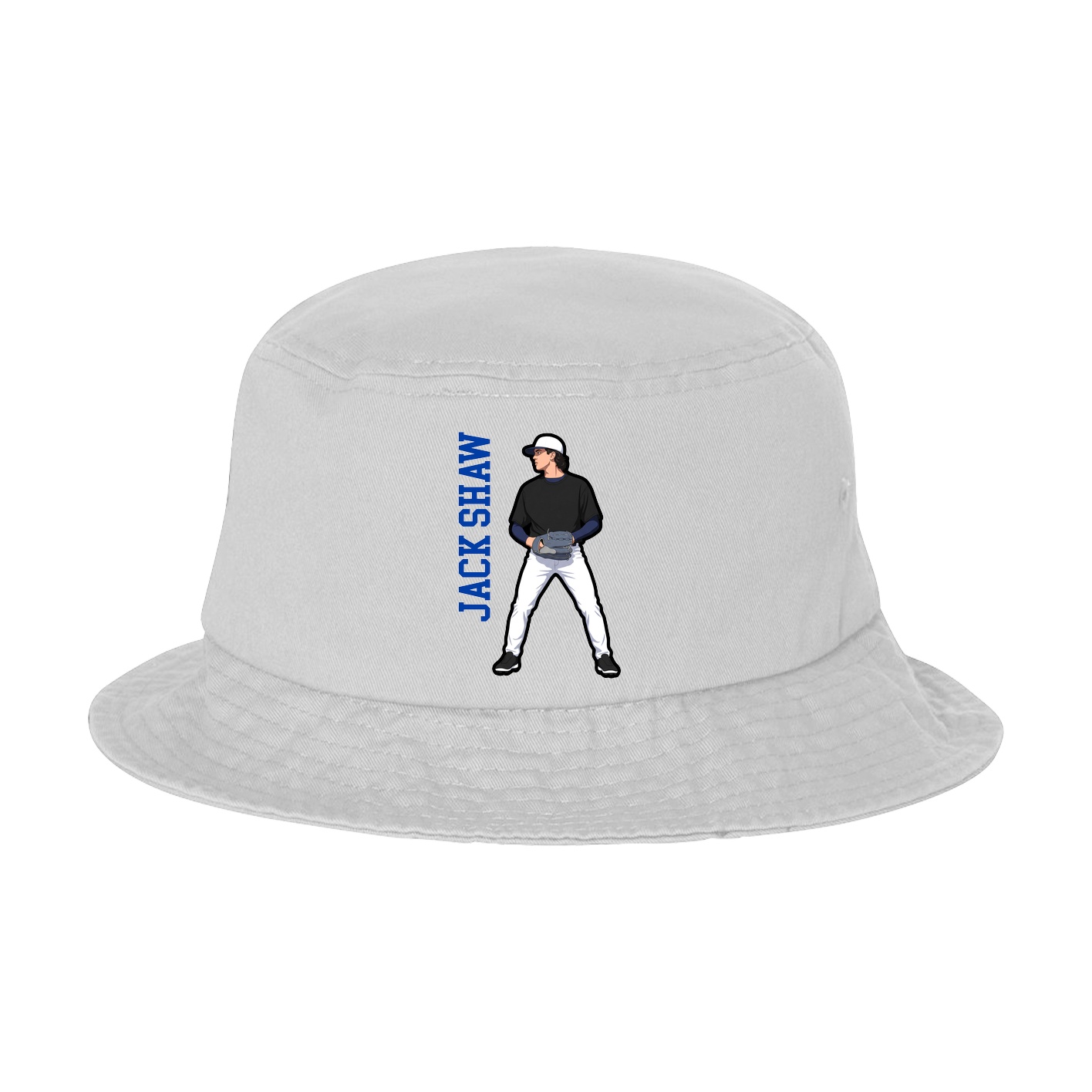 Bucket Cap — Name Vertical in White