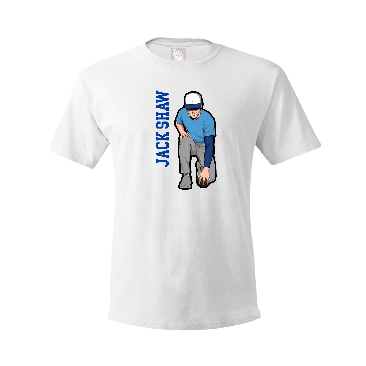 Youth Tee — Name Vertical in White
