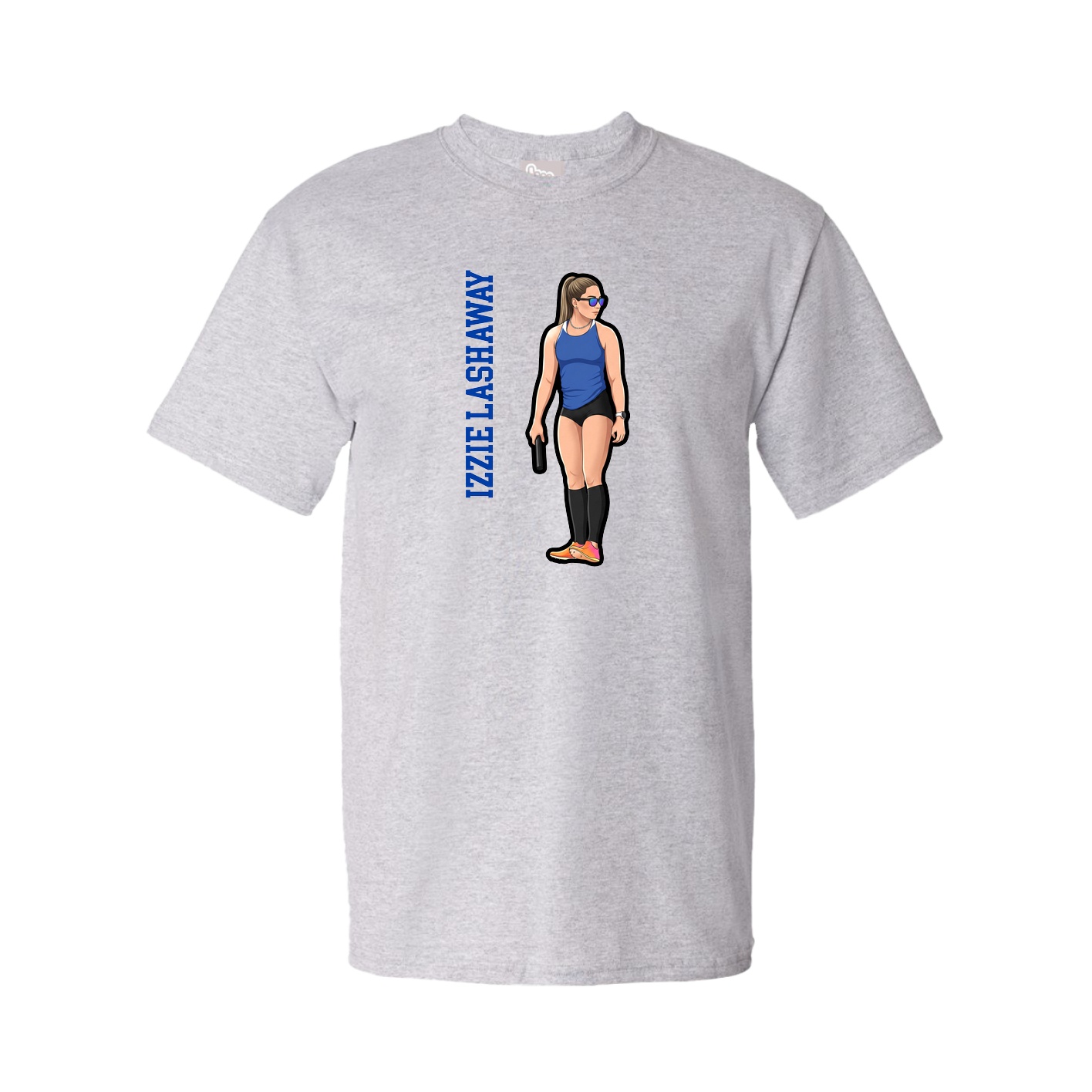 Tee — Name Vertical in Grey