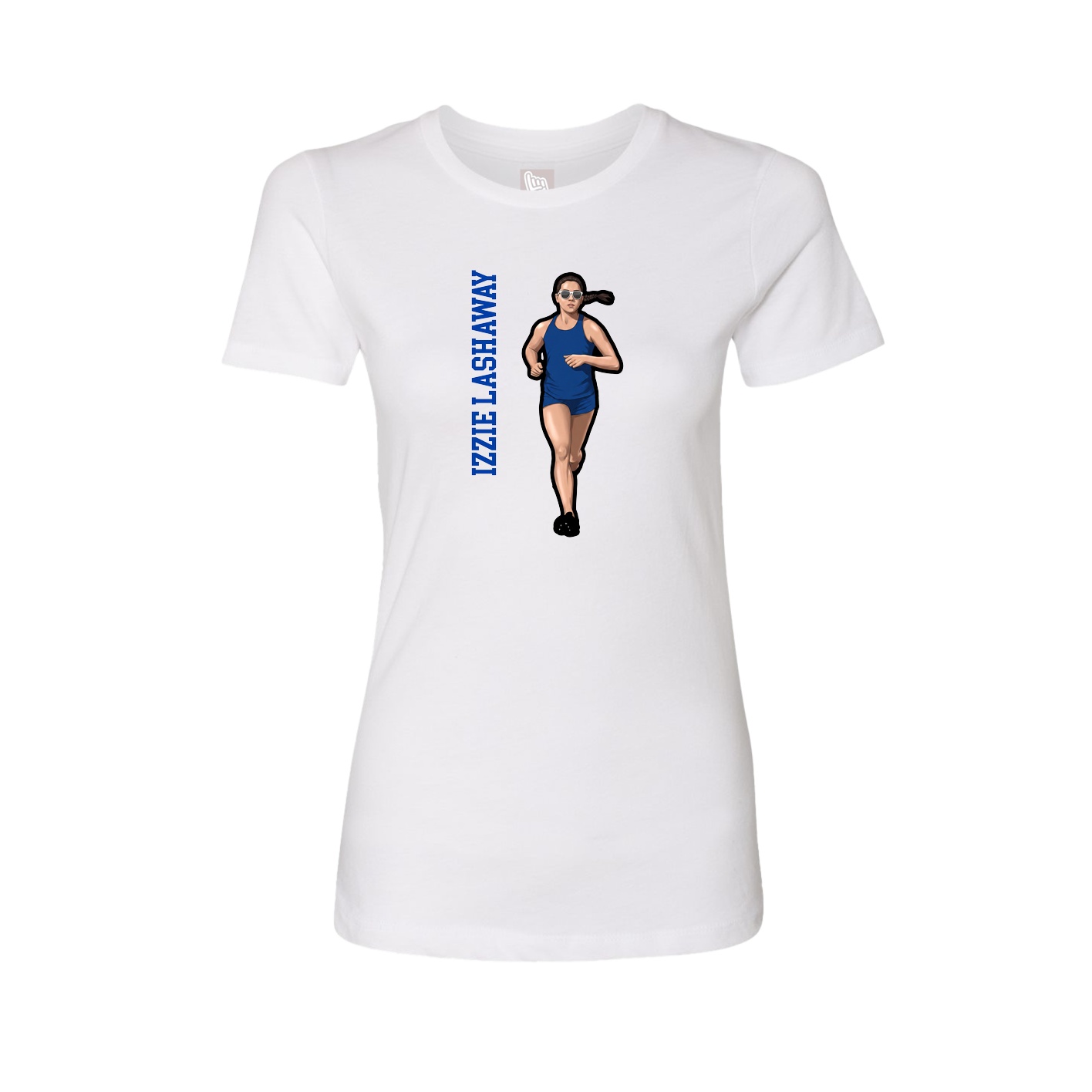 Womens Tee — Name Vertical in White