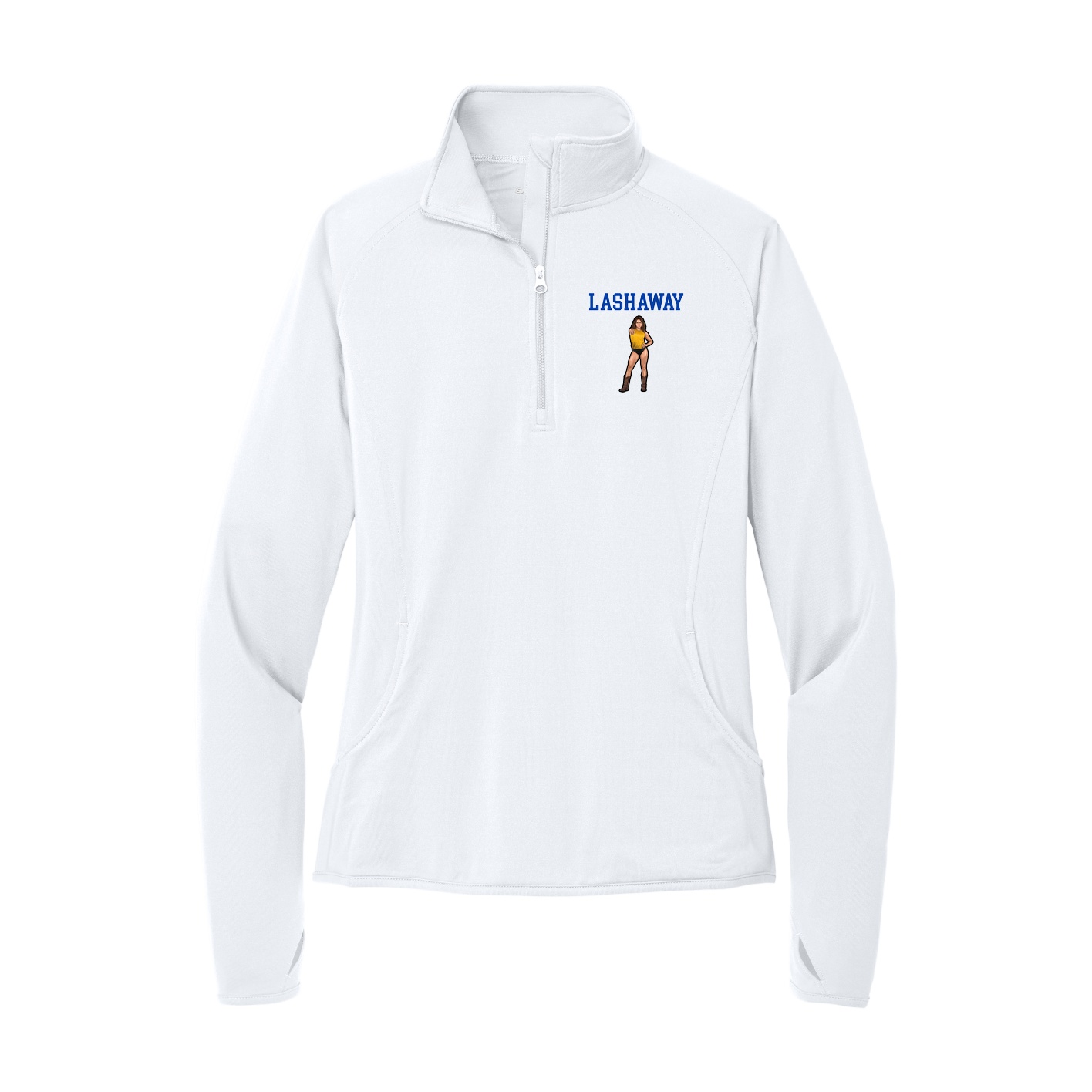 Women's Q-Zip Pullover — Shirsey in White