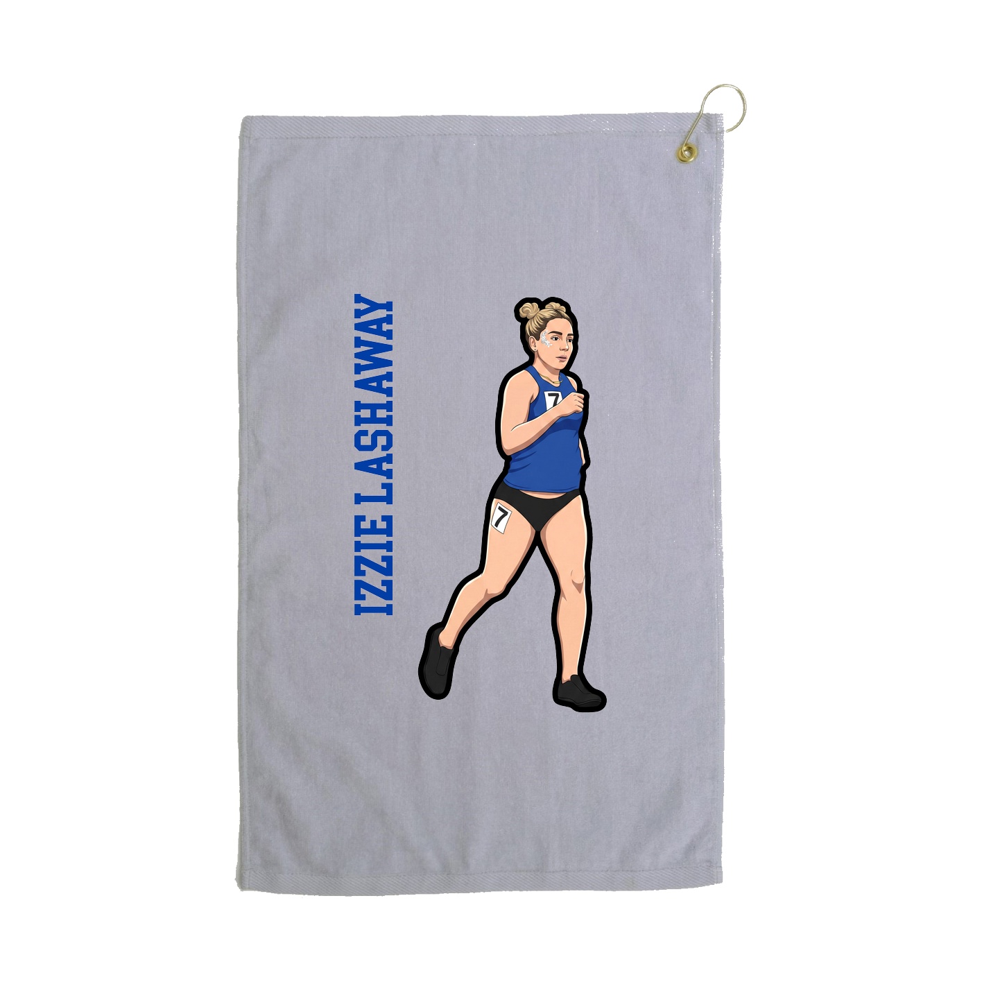 Golf Towel — Name Vertical in Grey