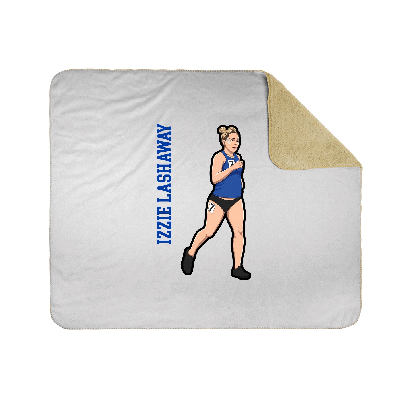 Throw Blanket — Name Vertical in White