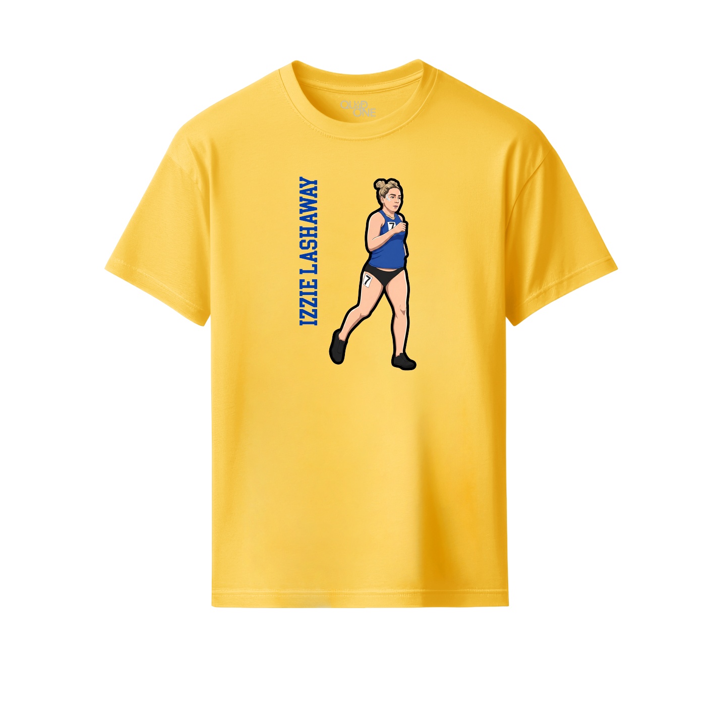 Youth Tee — Name Vertical in Yellow