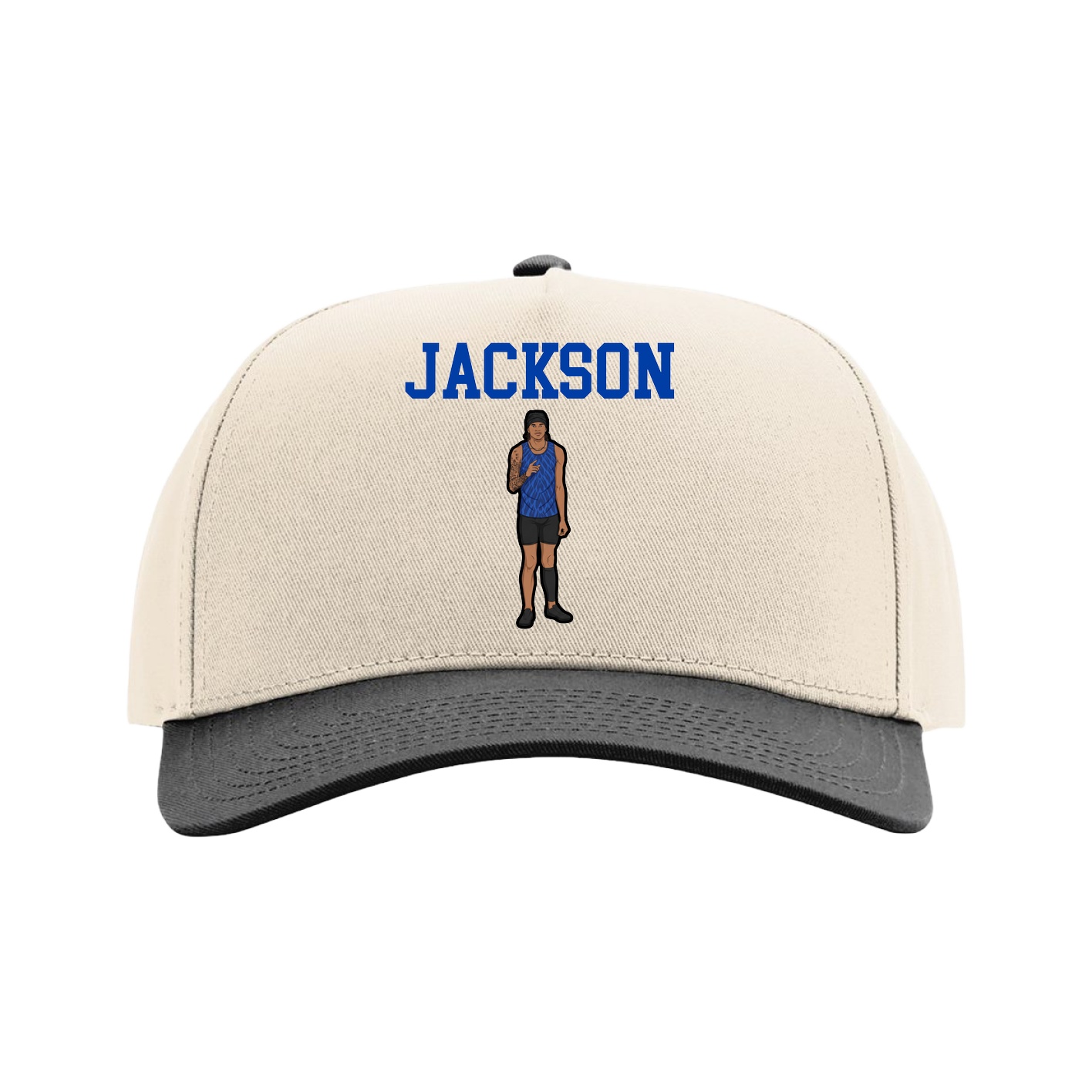 Full Fabric Five-Panel Champ Cap — Shirsey in Cream/Black