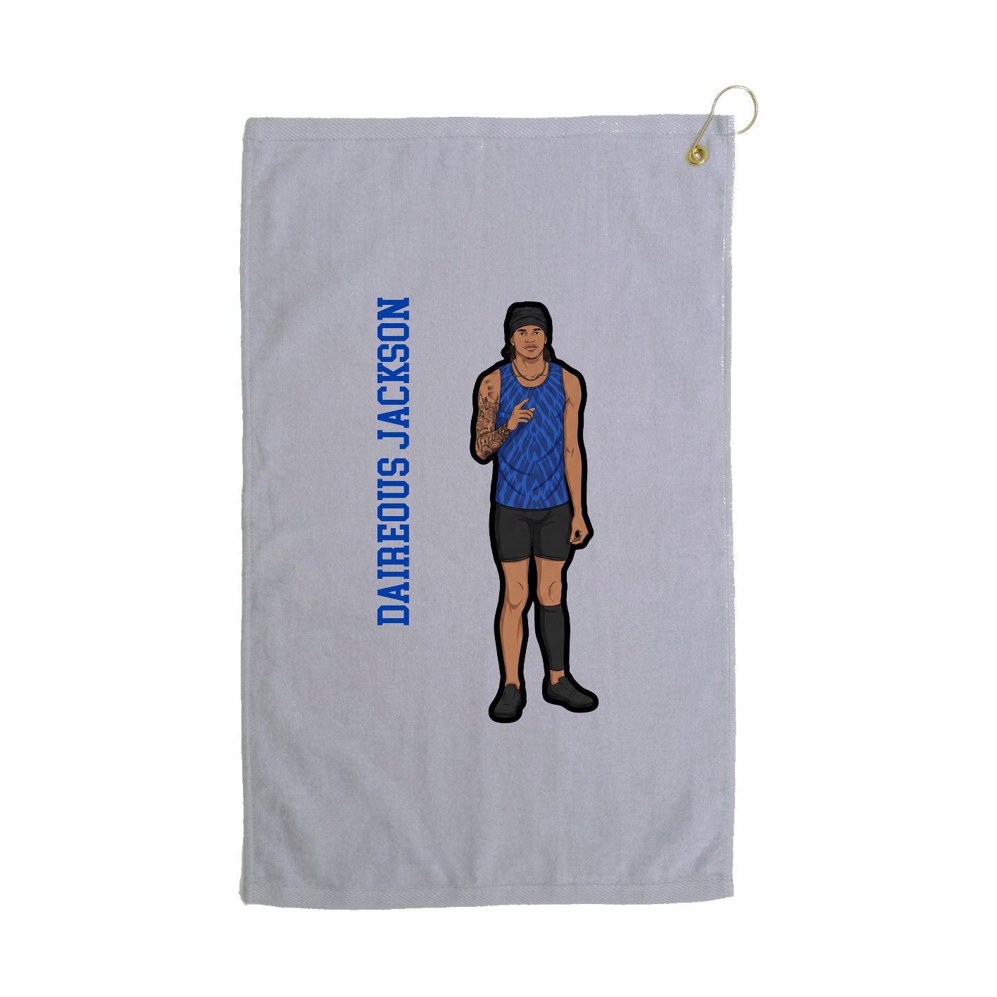 Golf Towel — Name Vertical in Grey