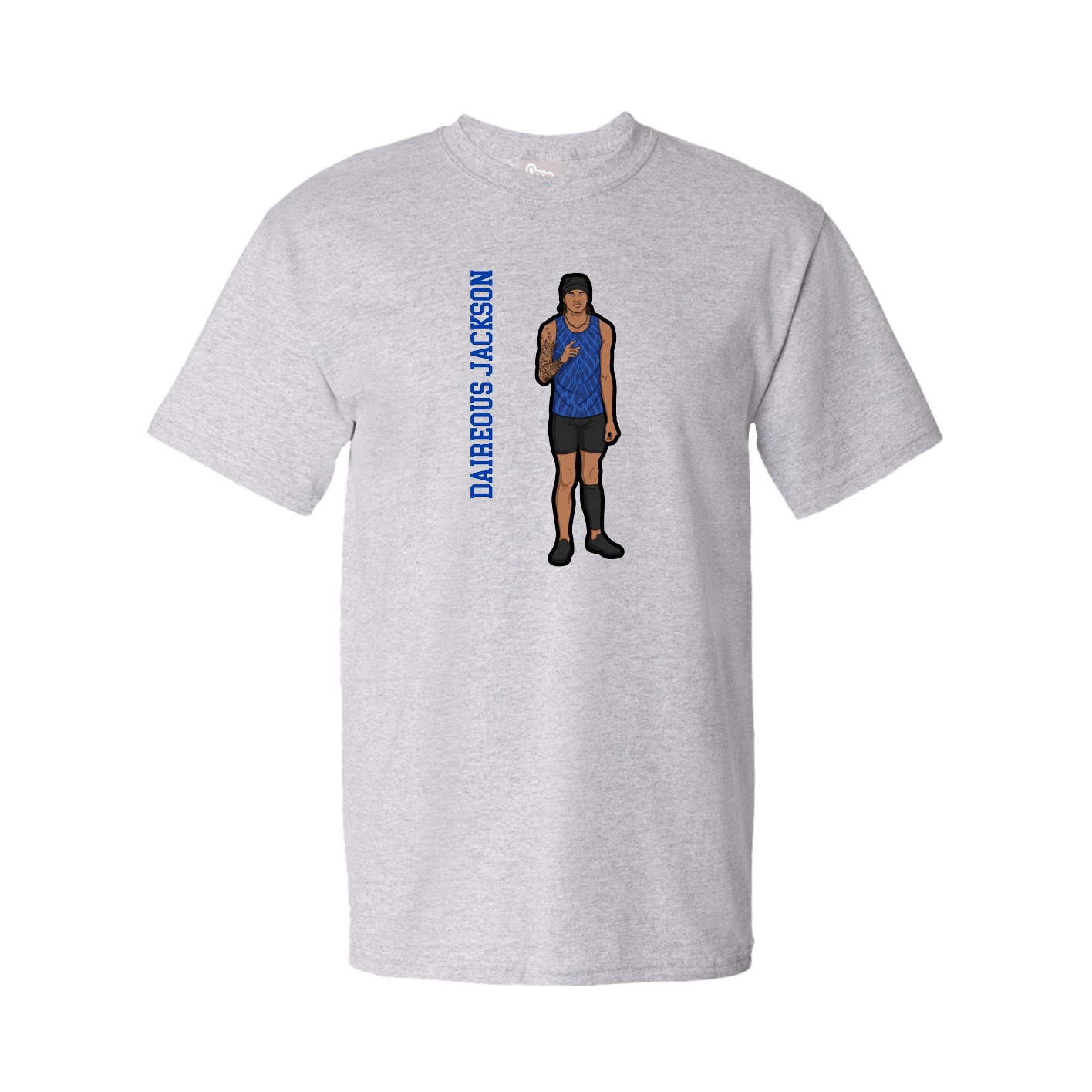 Youth Tee — Name Vertical in Grey