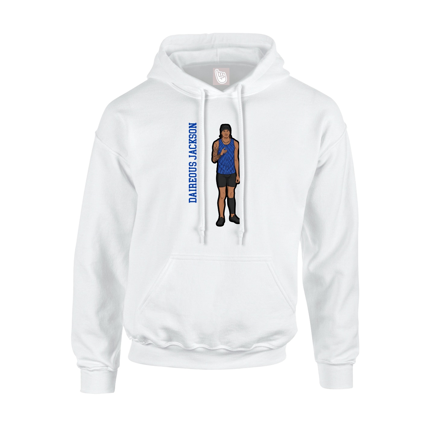 Hoodie — Name Vertical in White