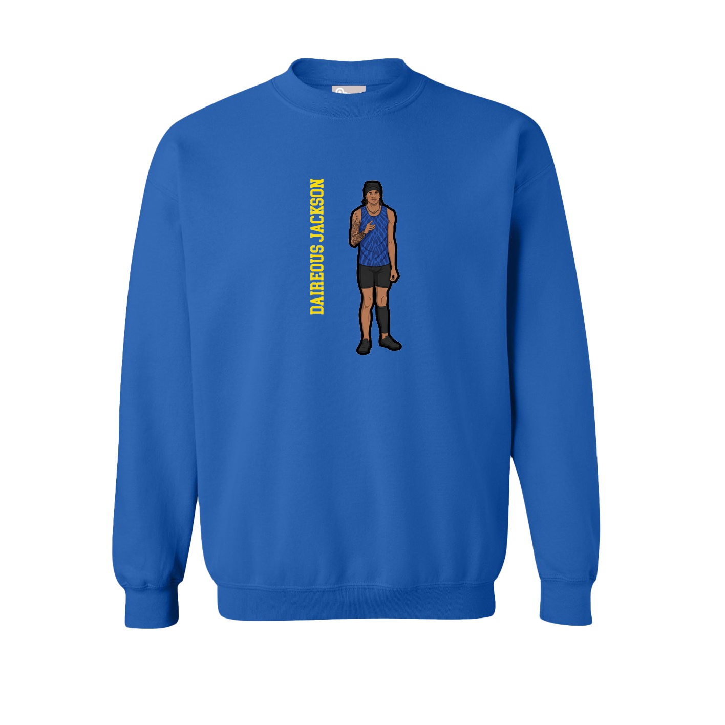 Fleece Crew — Name Vertical in Royal