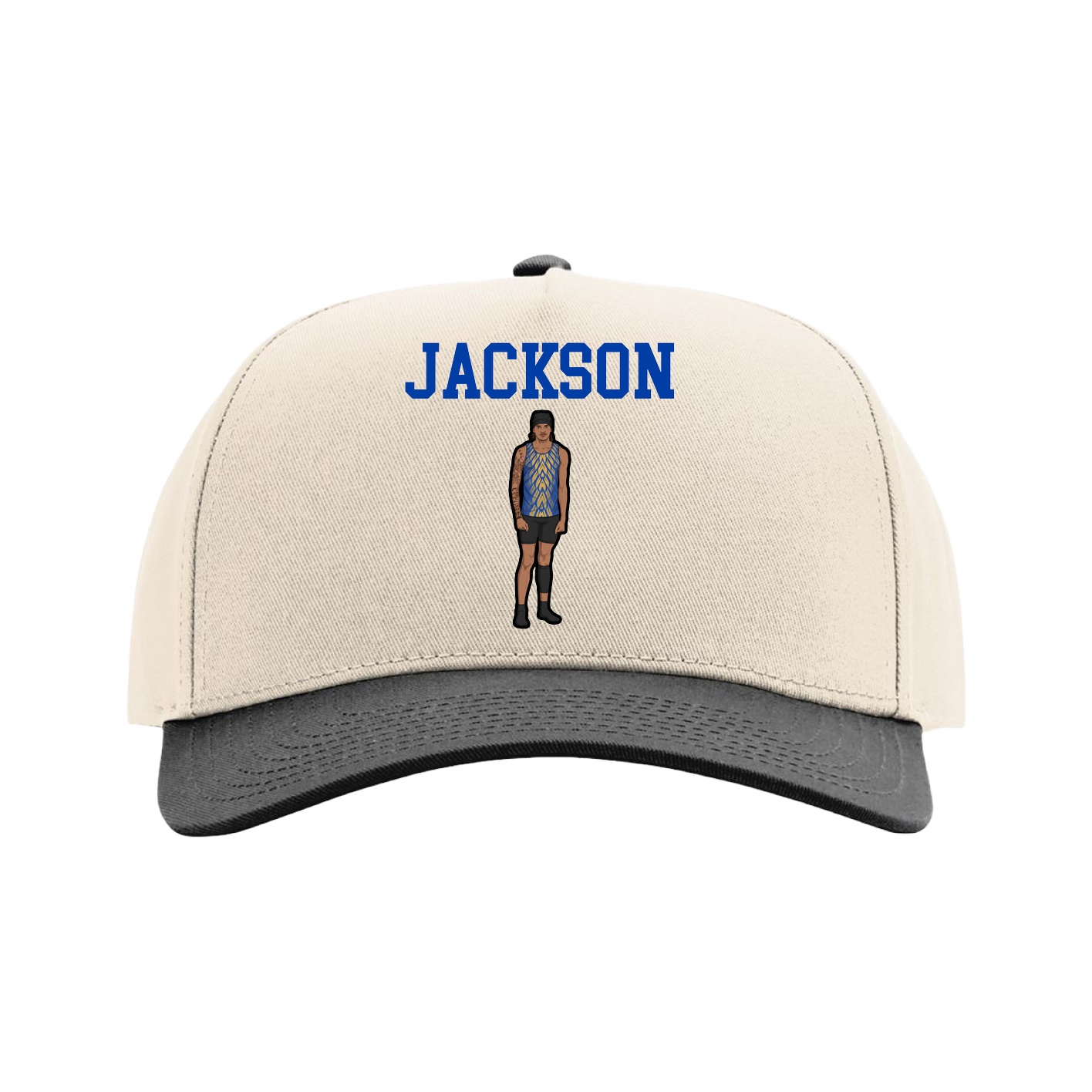 Full Fabric Five-Panel Champ Cap — Shirsey in Cream/Black