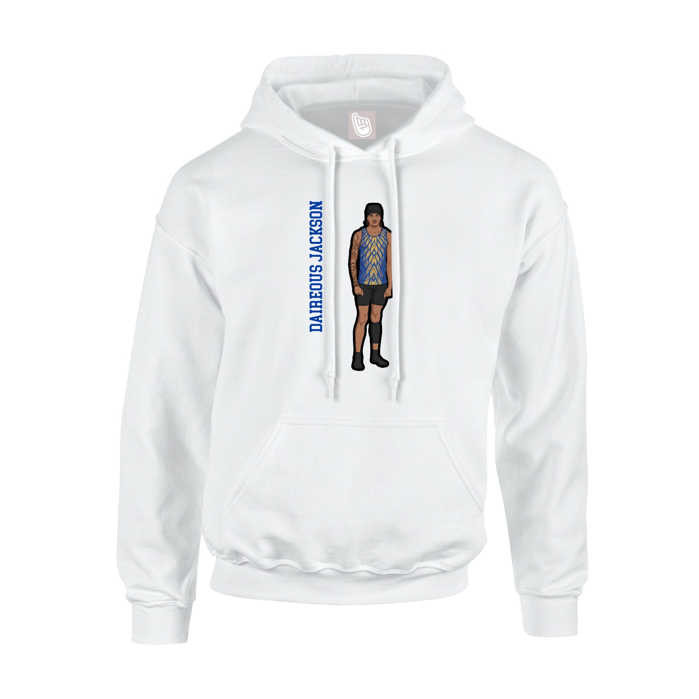 Youth Hoodie — Name Vertical in White