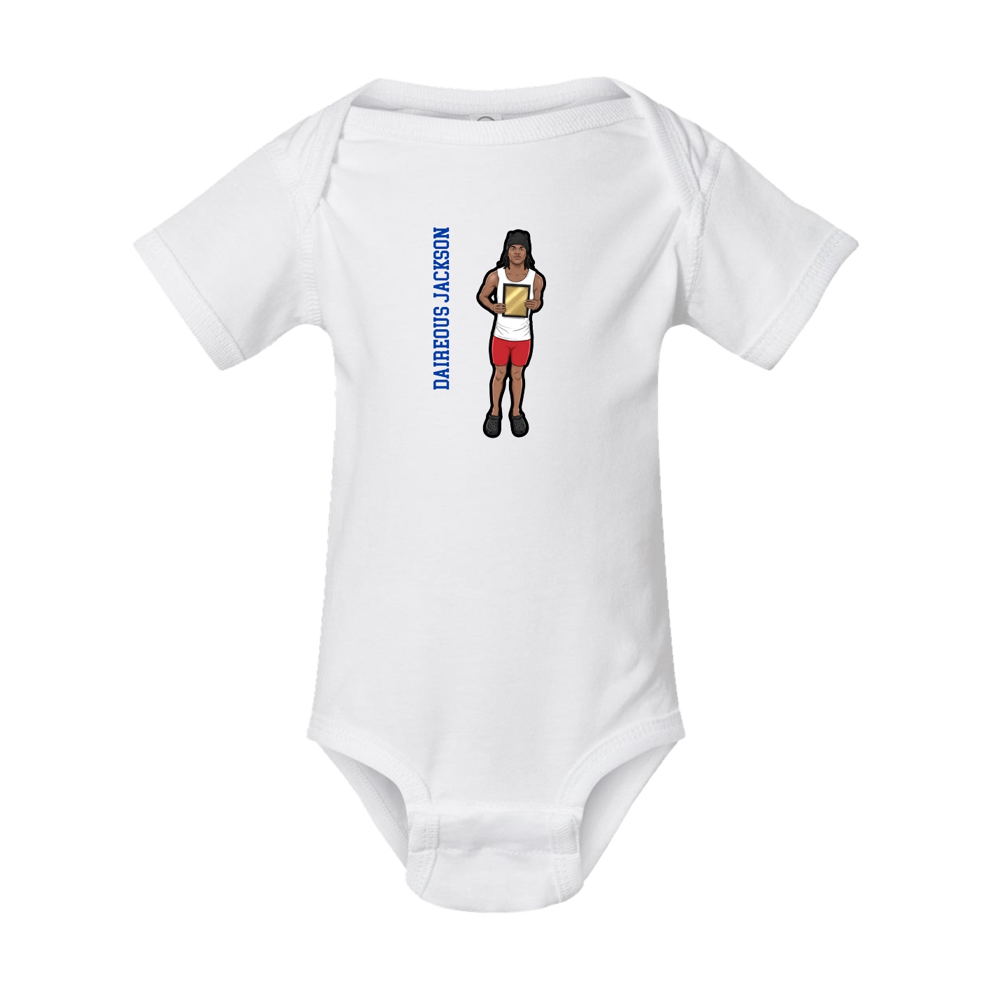 Baby Onesie — Name Vertical in White