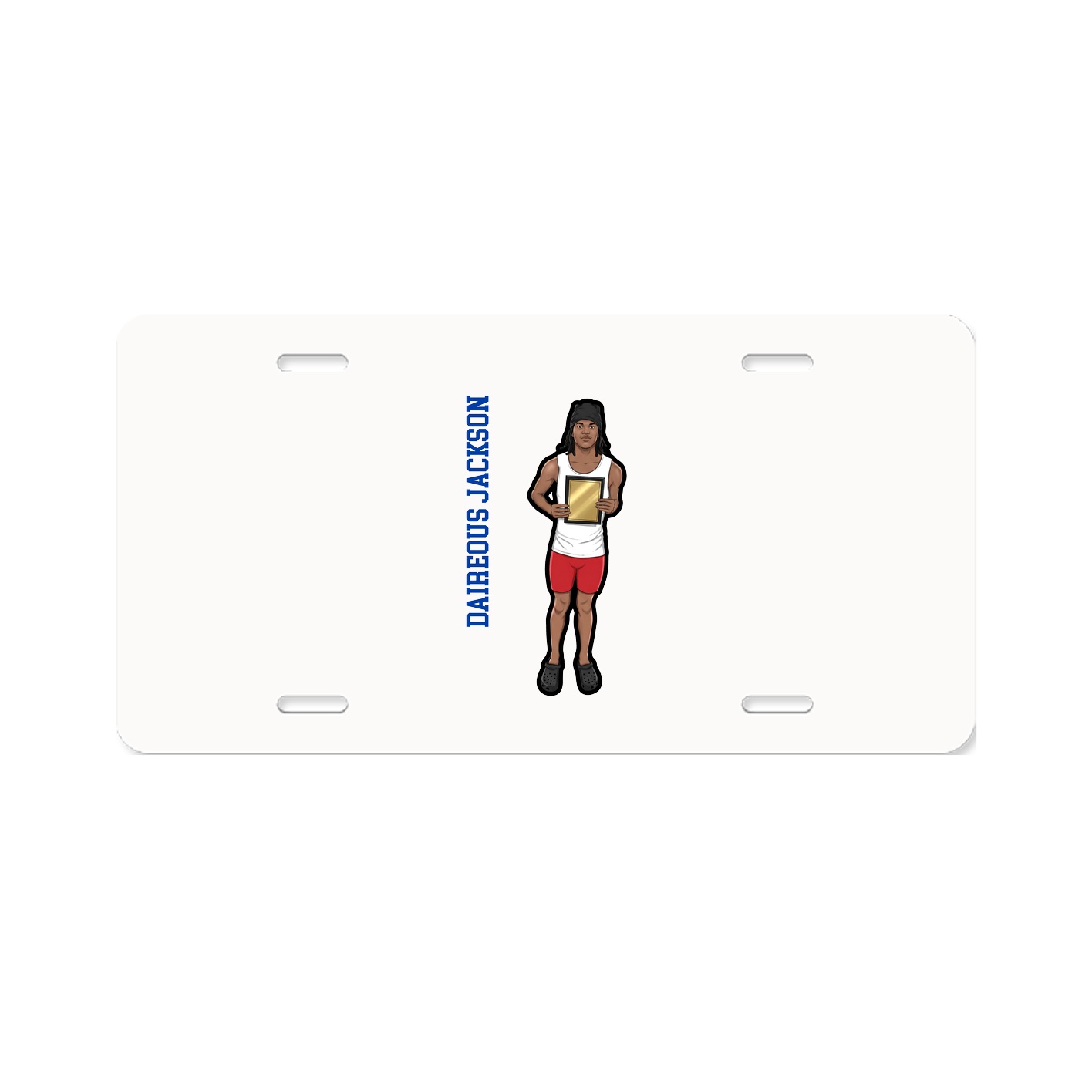License Plate — Name Vertical in Classic