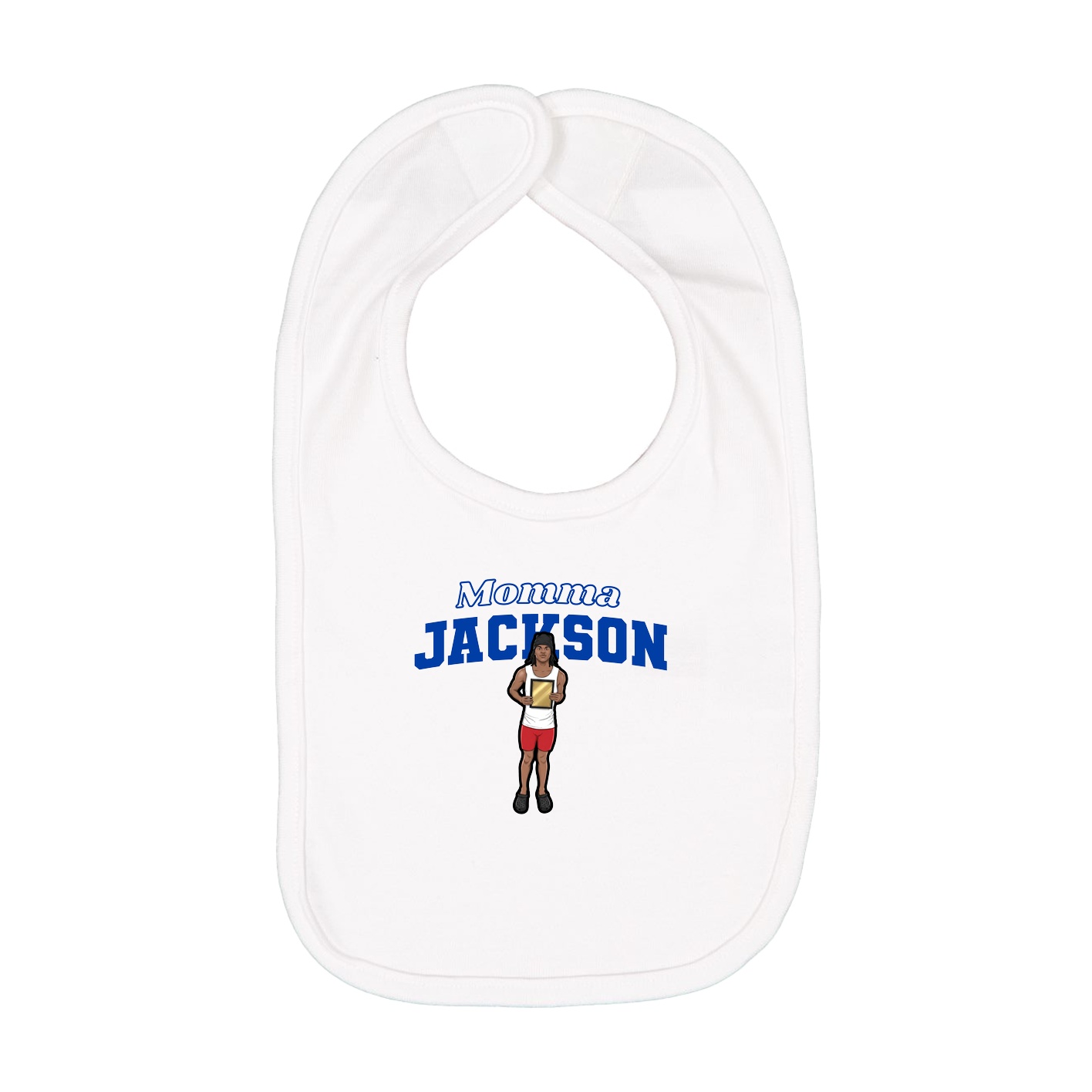 Infant Bib — Mothers Day Block in White