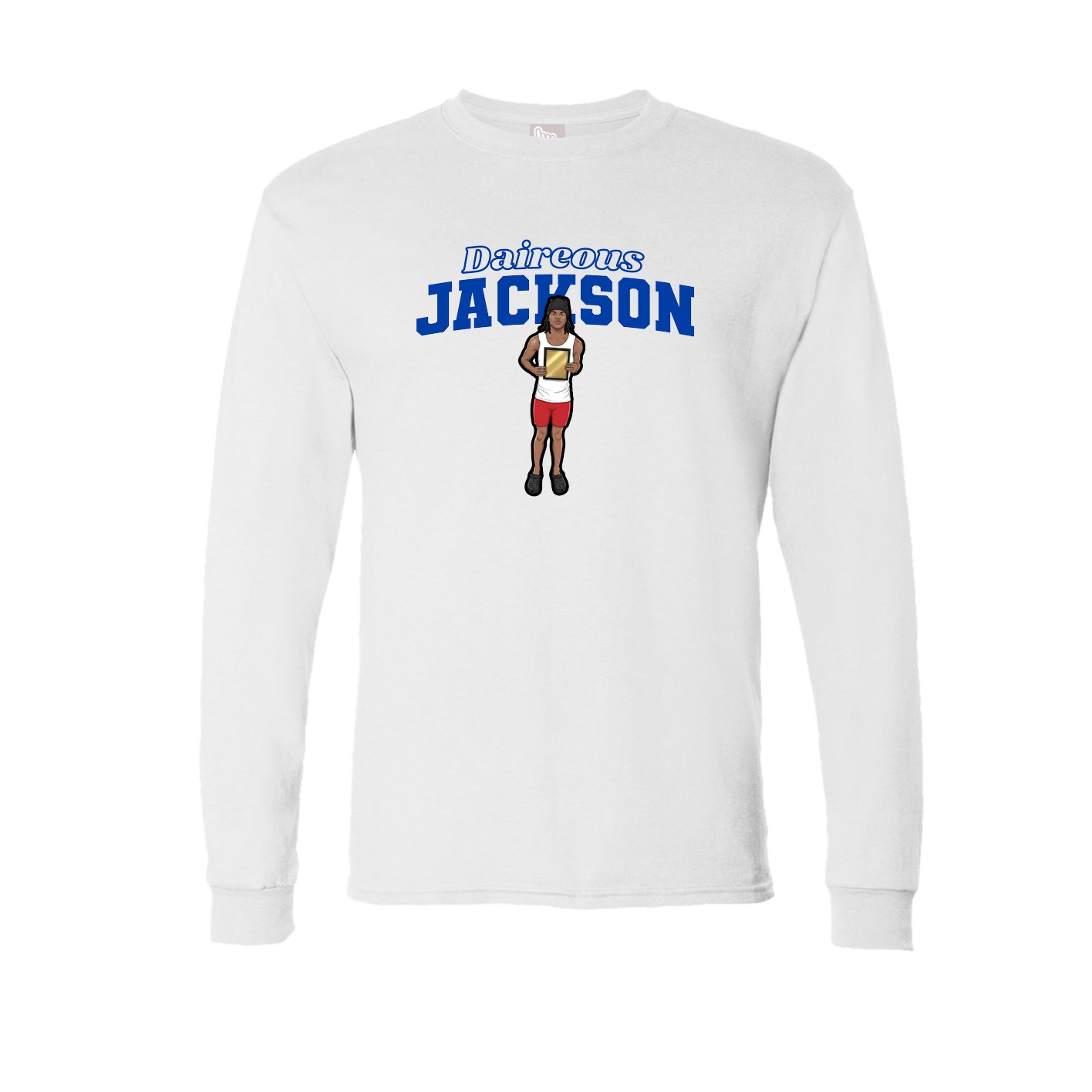 Long Sleeve Tee — Name Arch in White